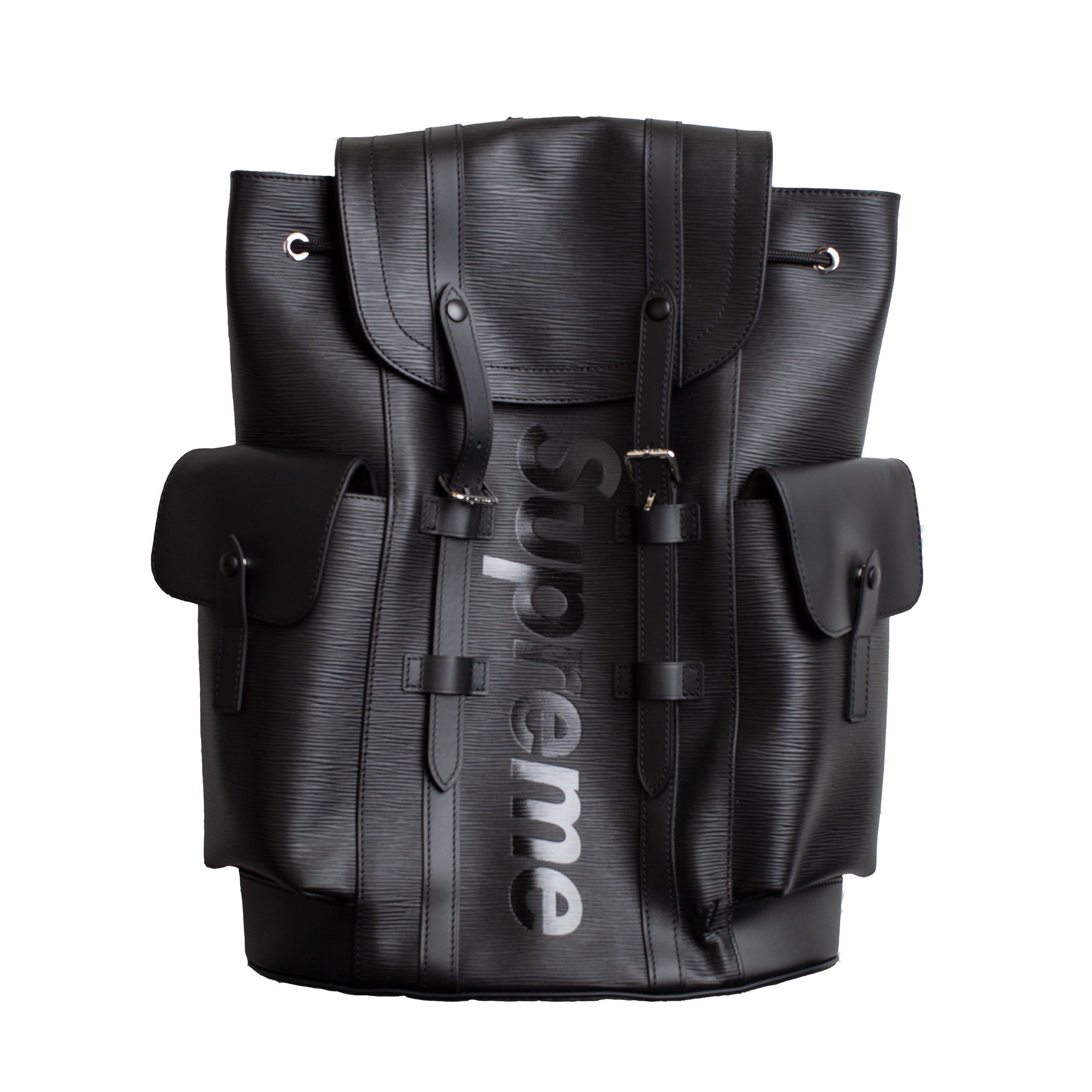 black supreme lv backpack