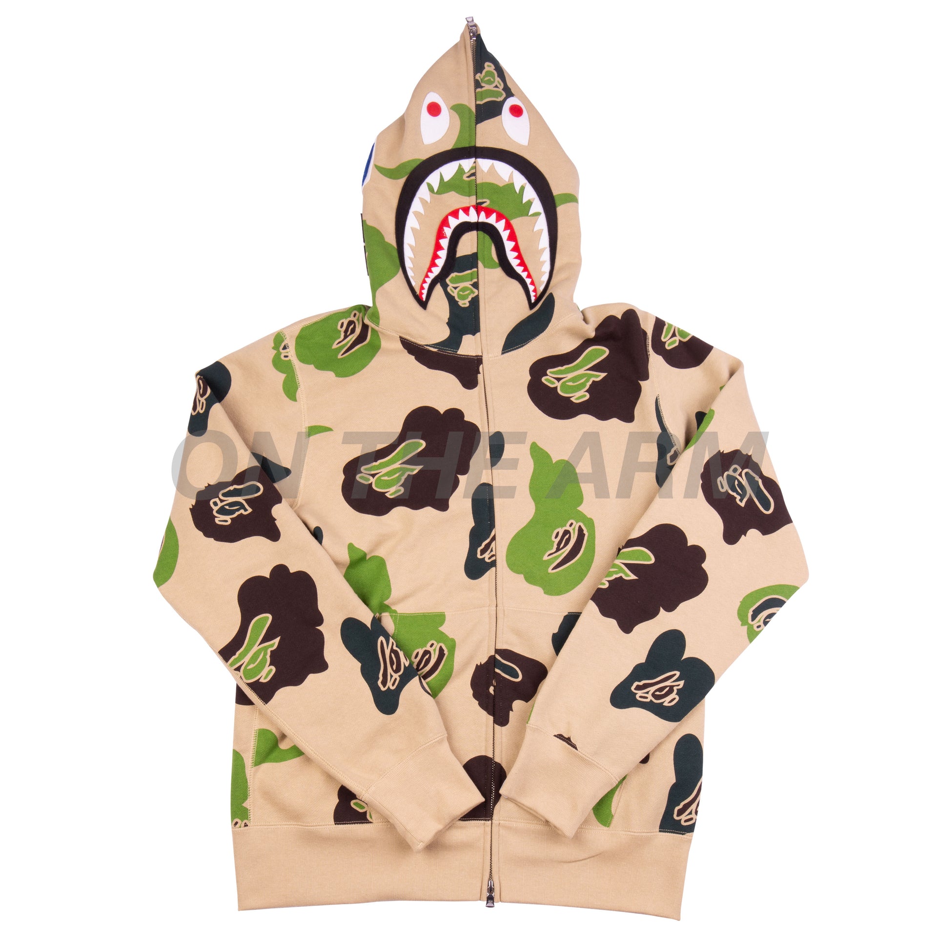 Bape Beige Def Camo Shark Full Zip