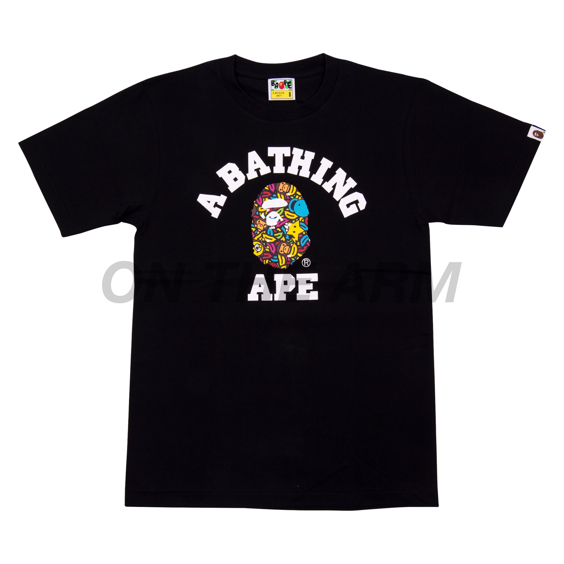 Bape Black Baby Milo Banana Pool College Logo Tee