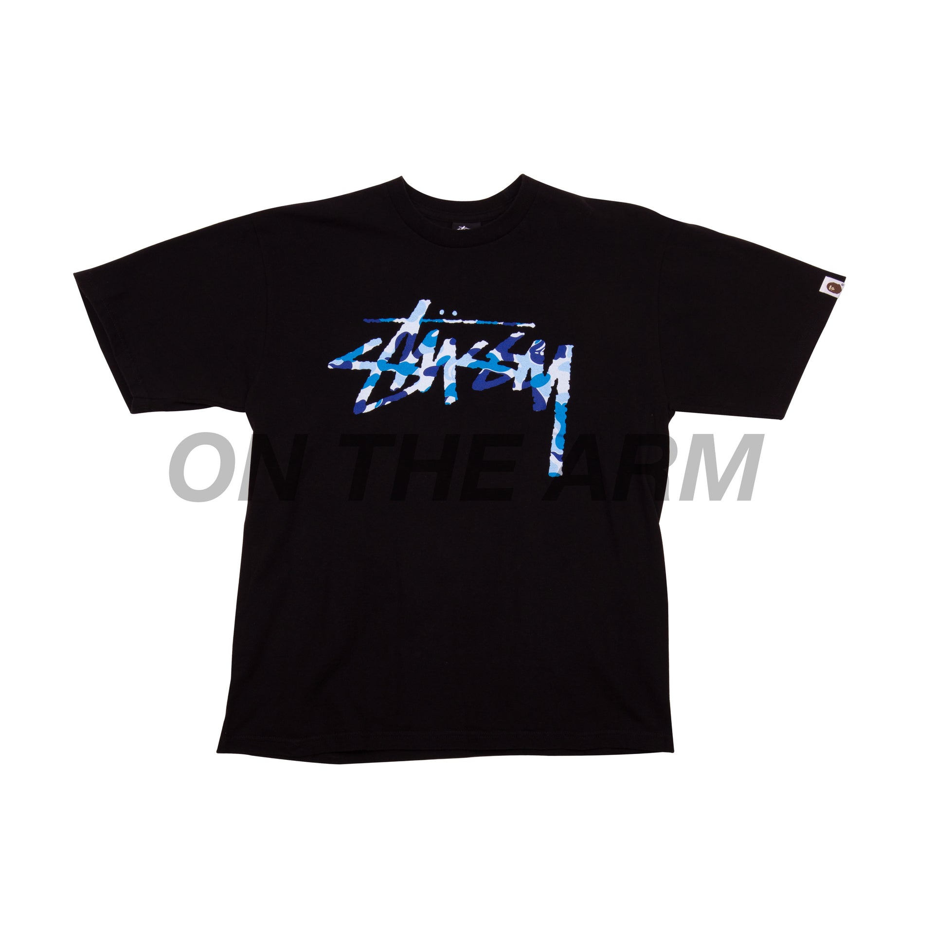 Bape Black/Blue Camo Stussy 30th Anniversary Tee