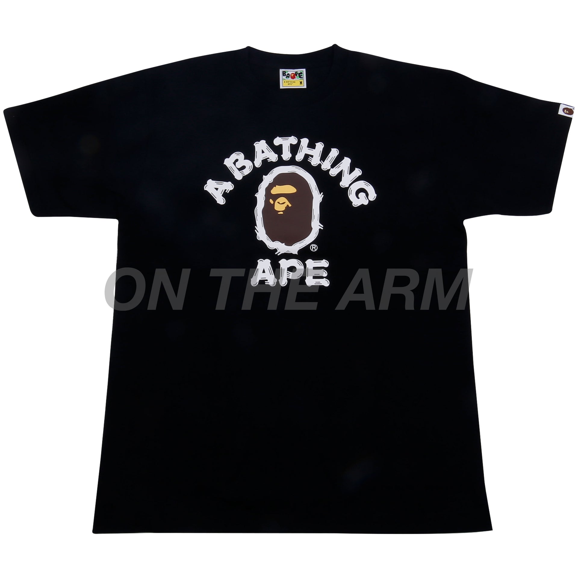 Bape Black Brush College Logo Tee