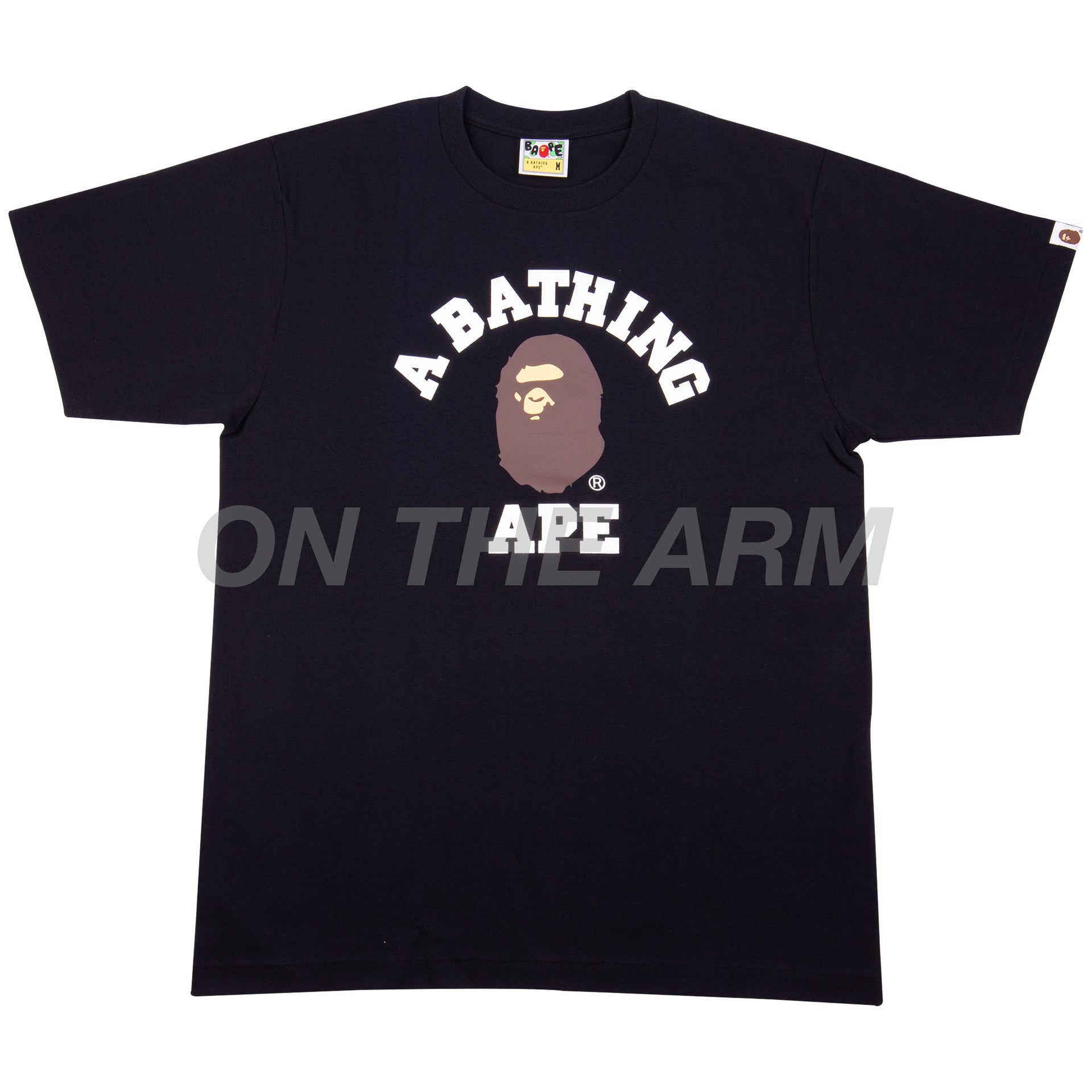 Bape Black College Logo Tee