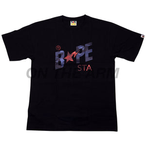 Bape Black Color Camo Sta Logo Tee