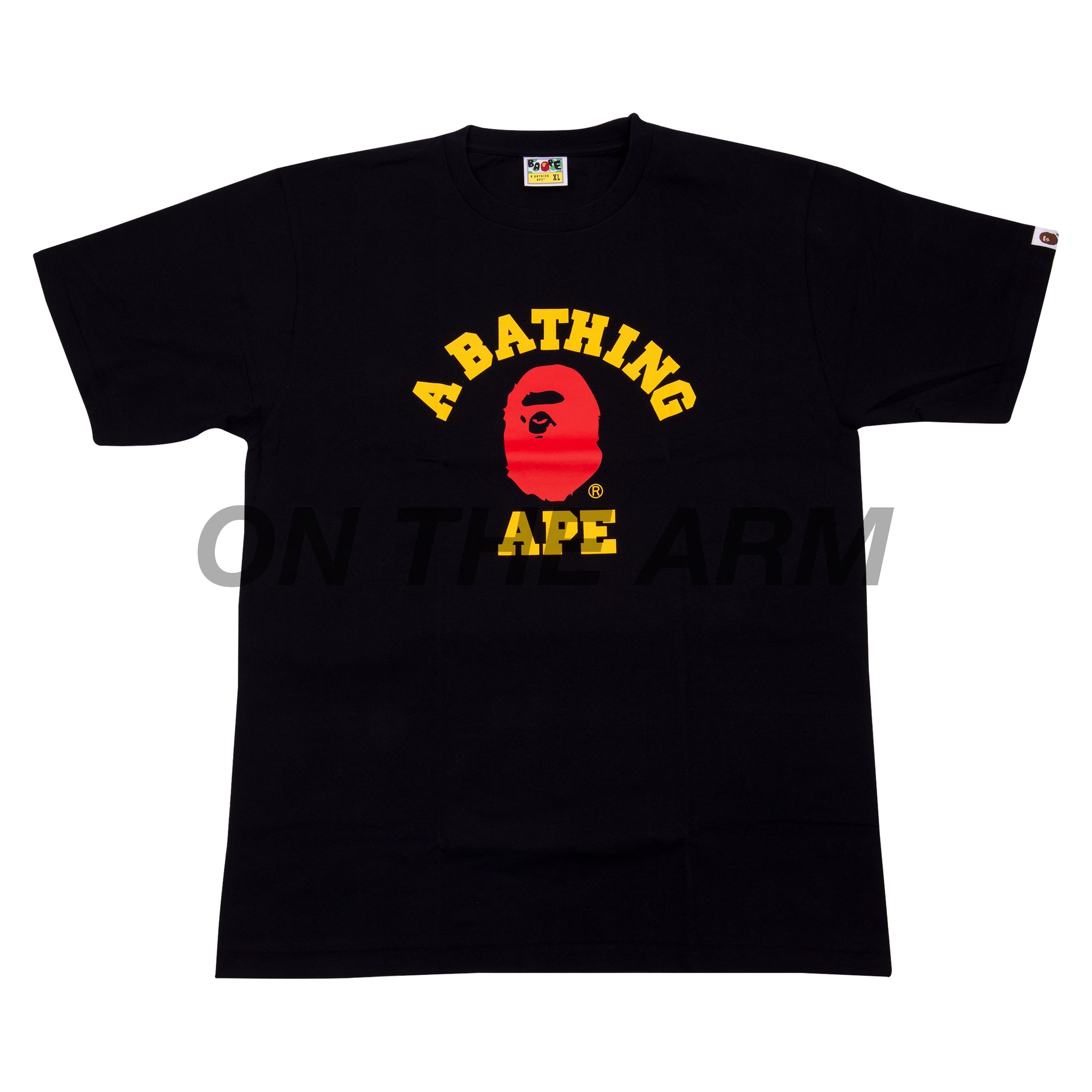 Bape Black Colors College Logo Tee