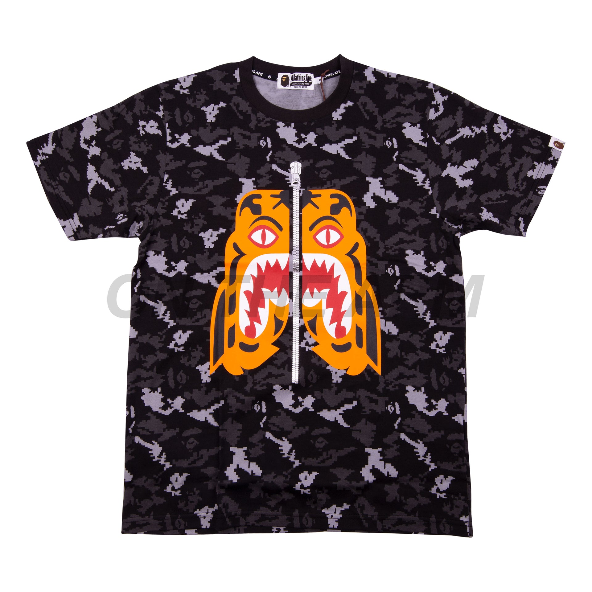 Bape Black Digital Camo Tiger Tee