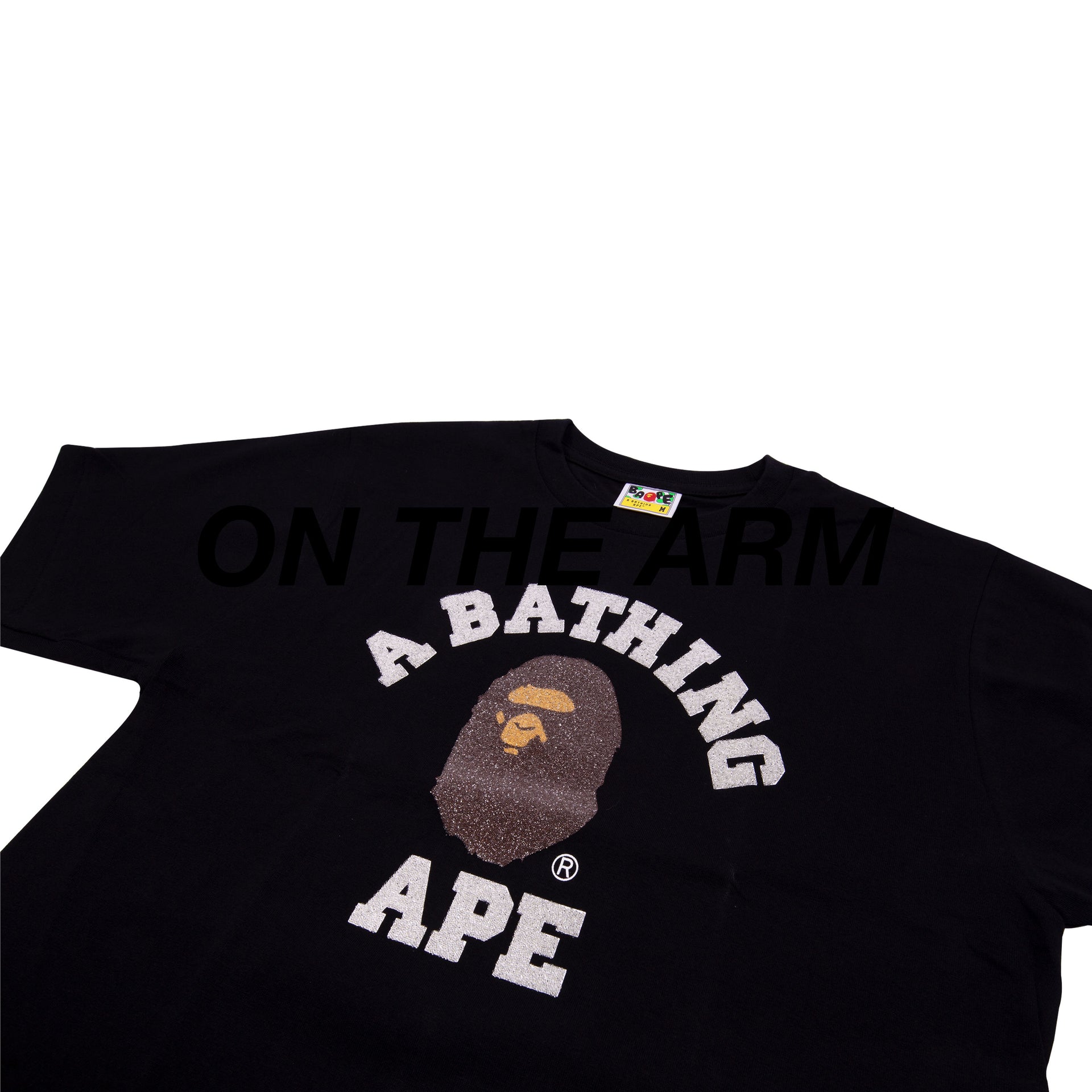 Bape Black Glass Beads College Logo Tee