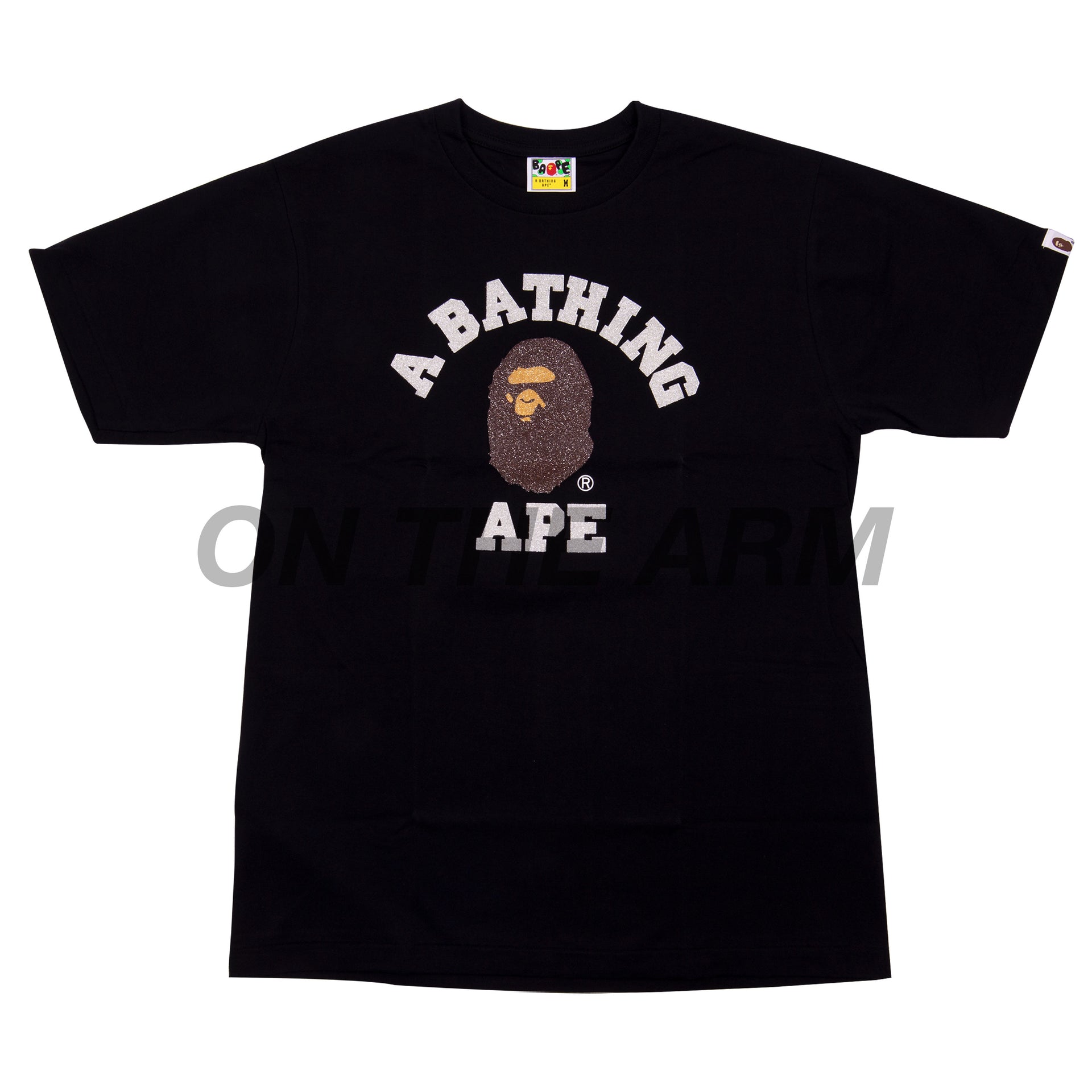 Bape Black Glass Beads College Logo Tee