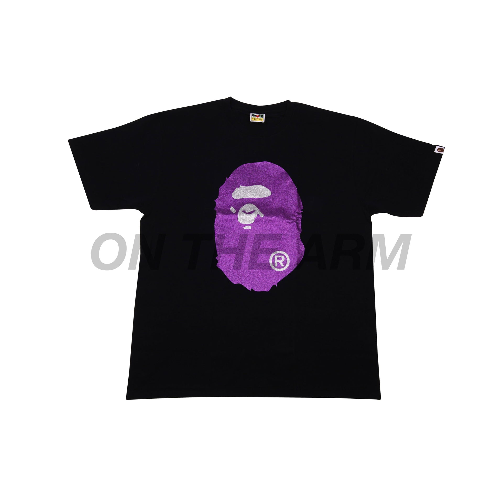 Bape Black Glitter Ape Head Tee