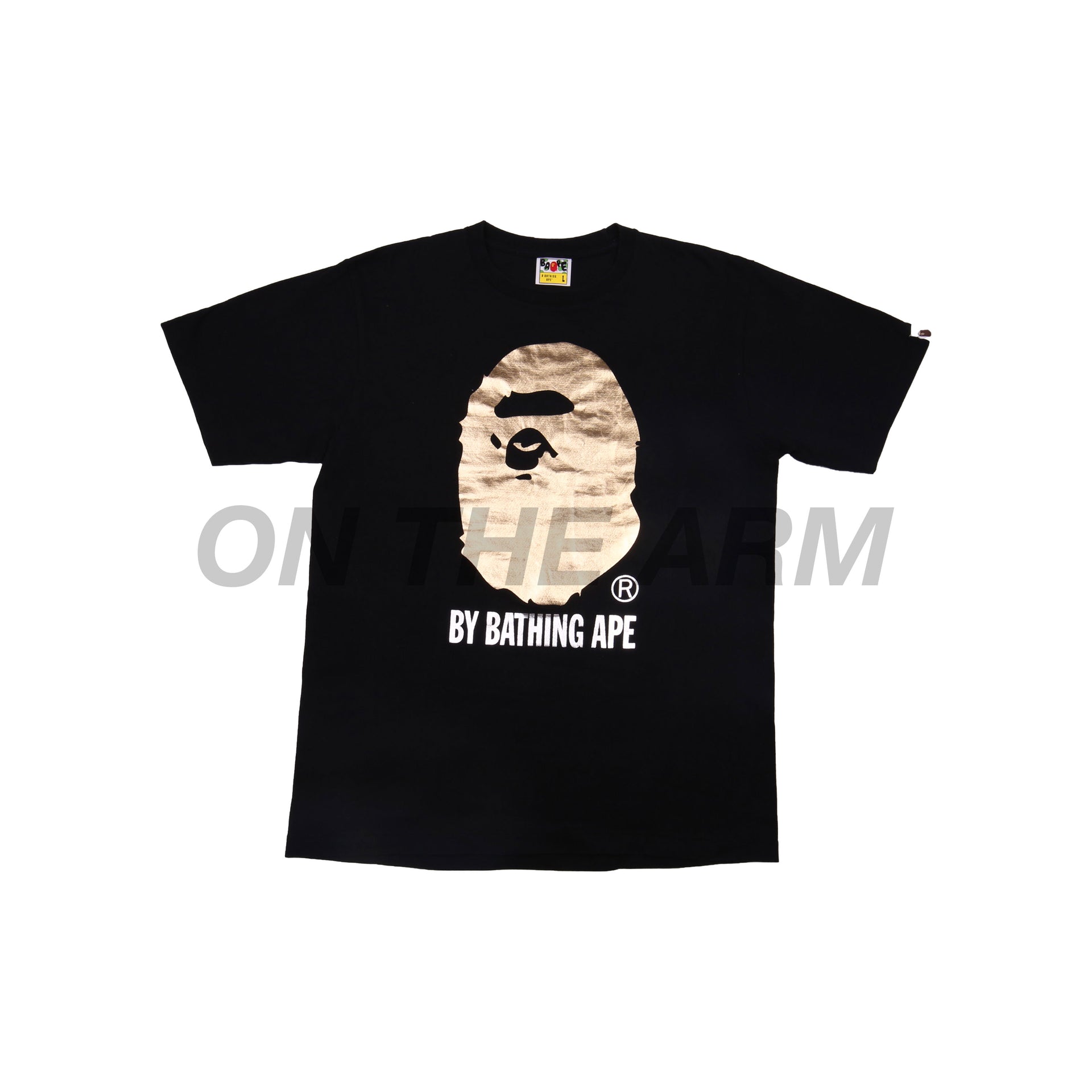 Bape Black Gold Foil Ape Head Tee