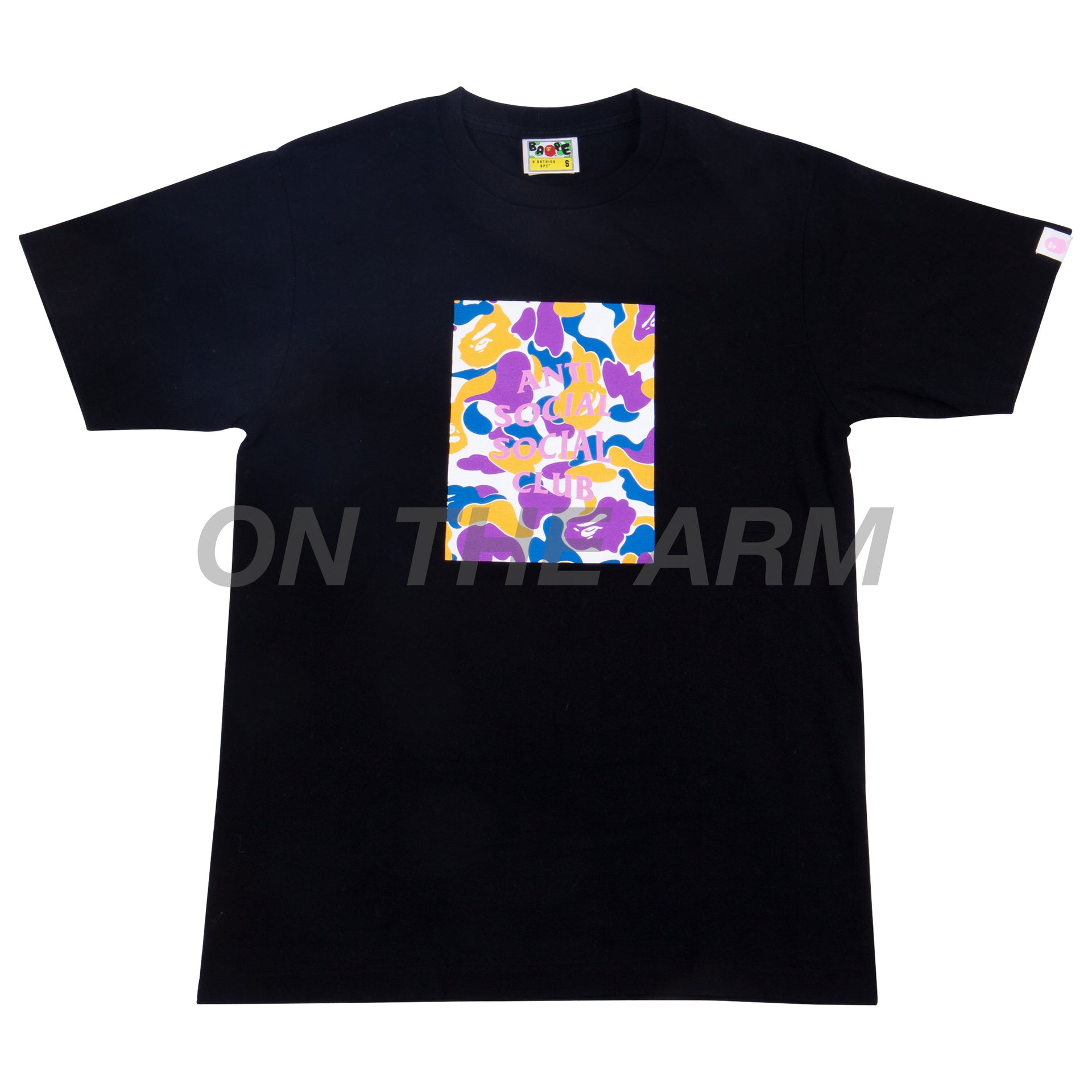 Bape Black LA Camo ASSC Block Tee USED