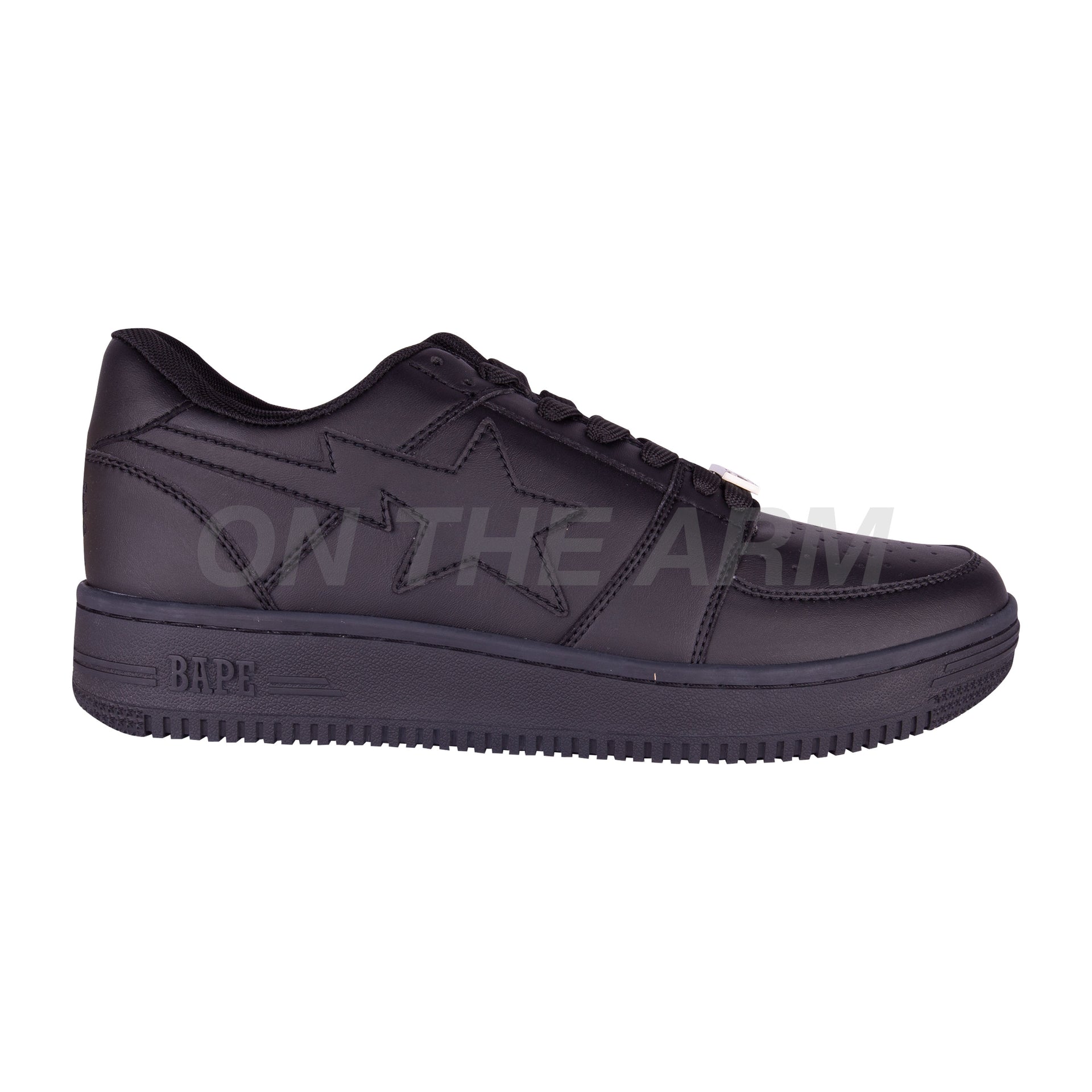 Bape Black Leather Bapesta