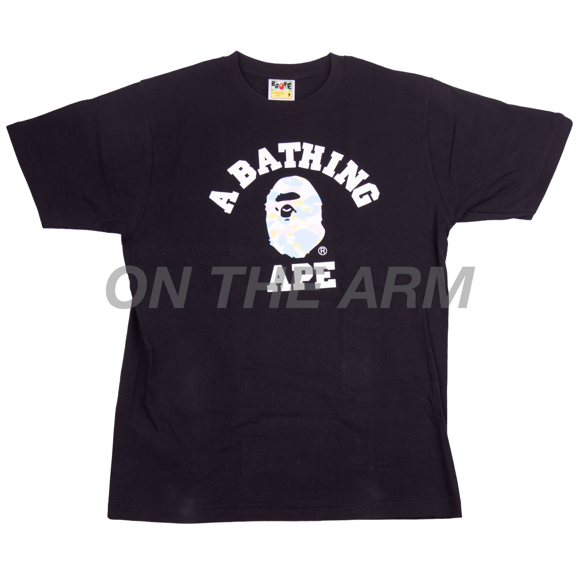 Bape Black Multi Camo College Tee