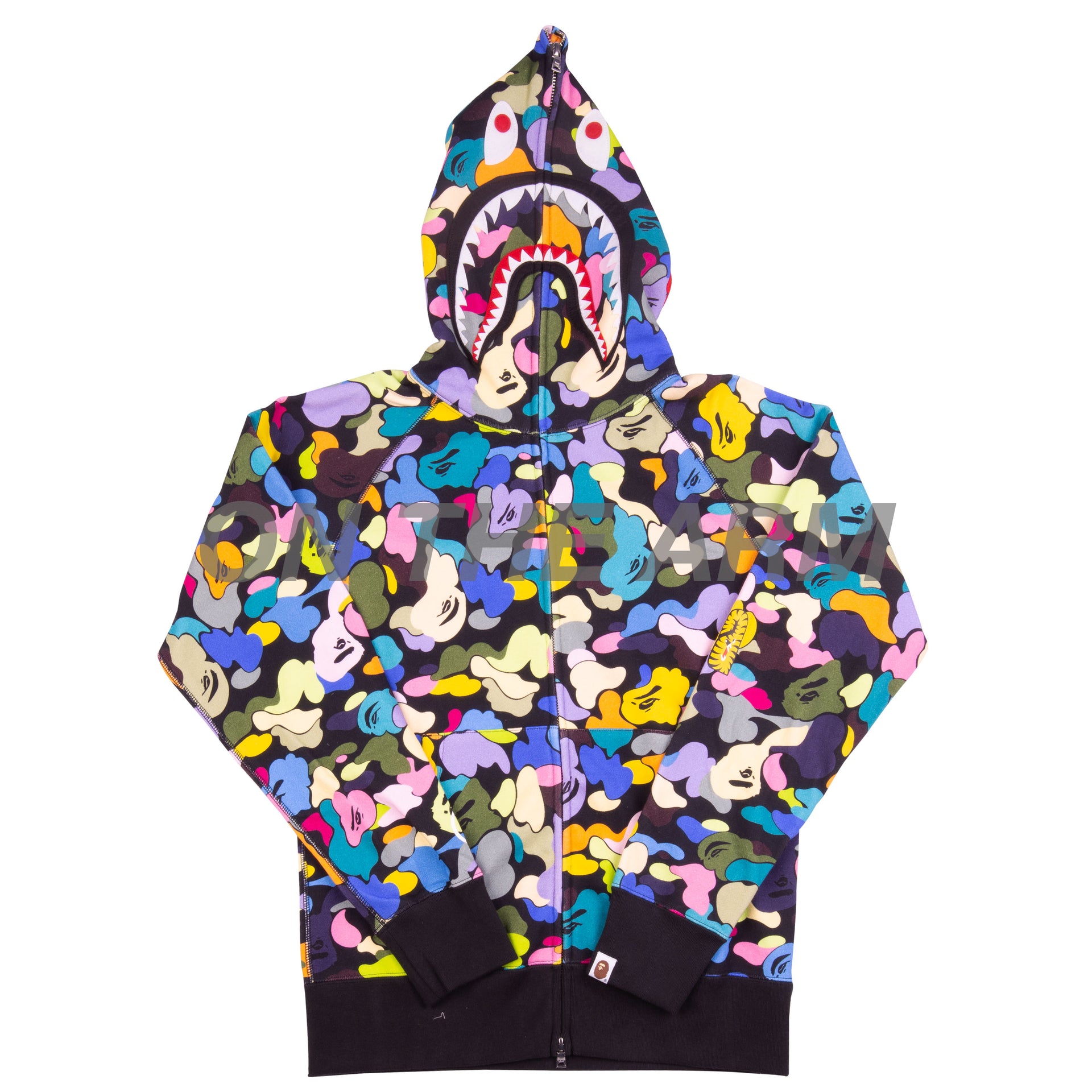 Bape Black Multi Camo Shark Full Zip