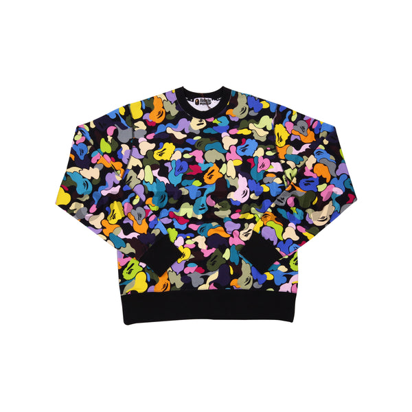 Bape Black Multi Color Camo Crew On The Arm