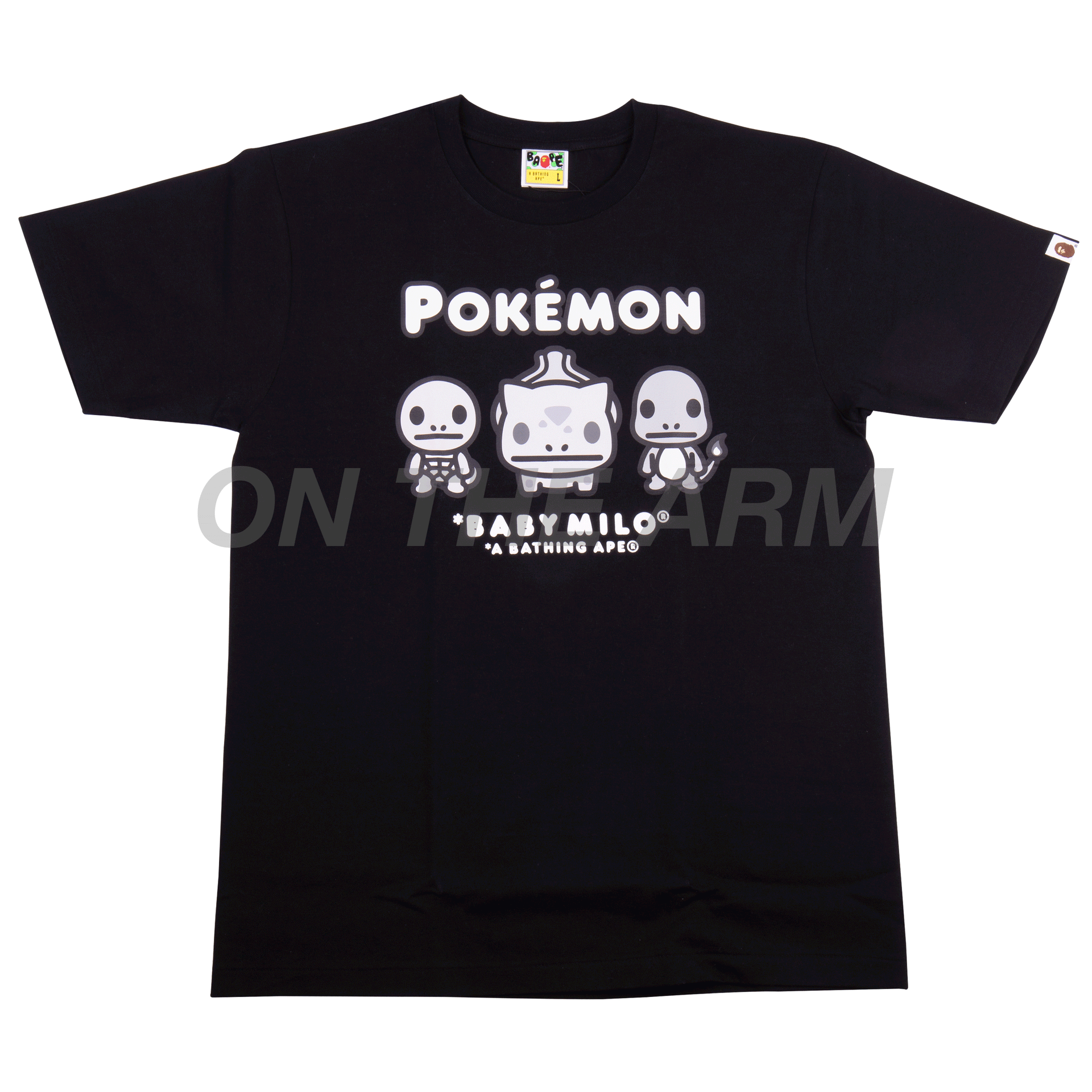 Bape Black Pokemon Monotone Starters Tee