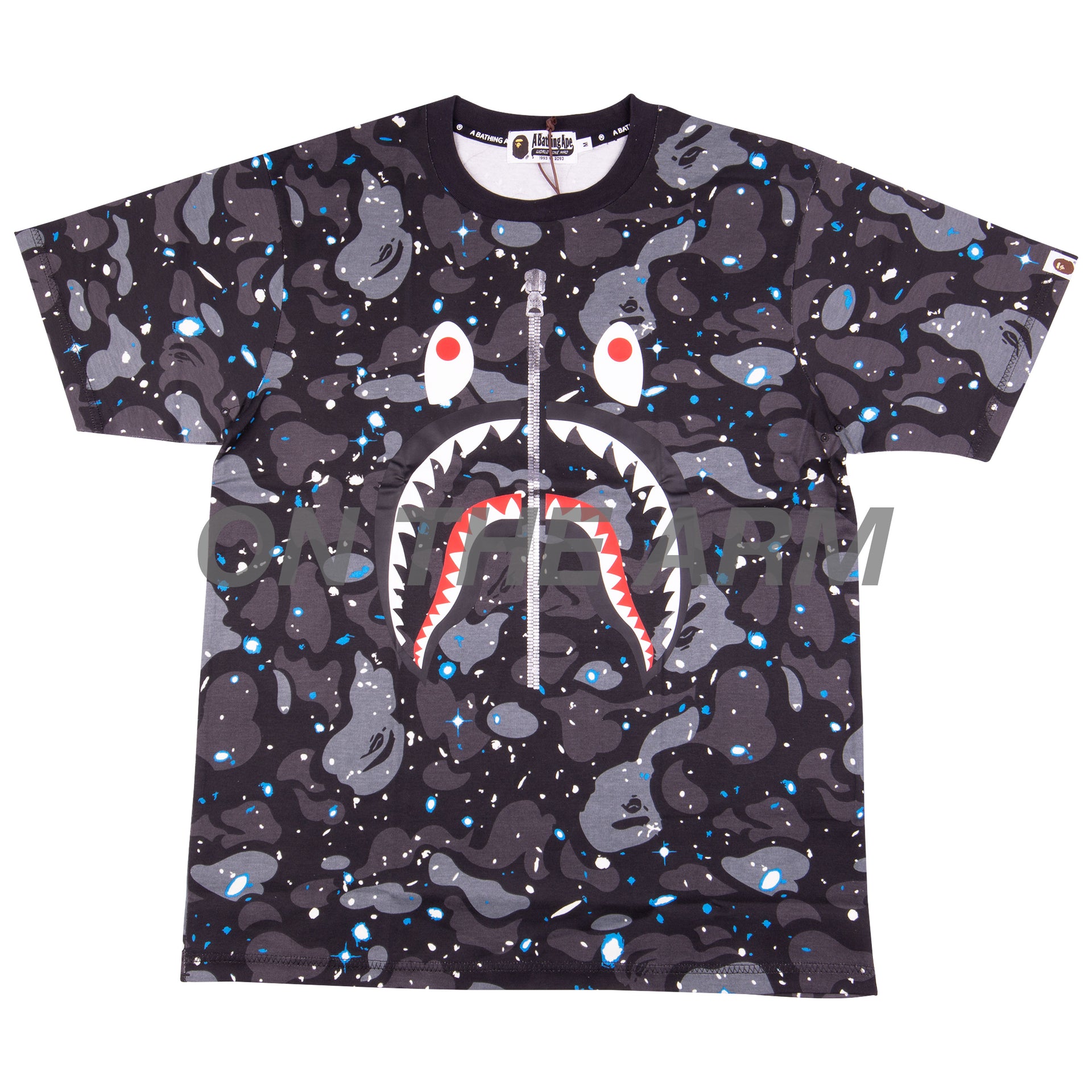 Bape Black Space Camo Shark Tee