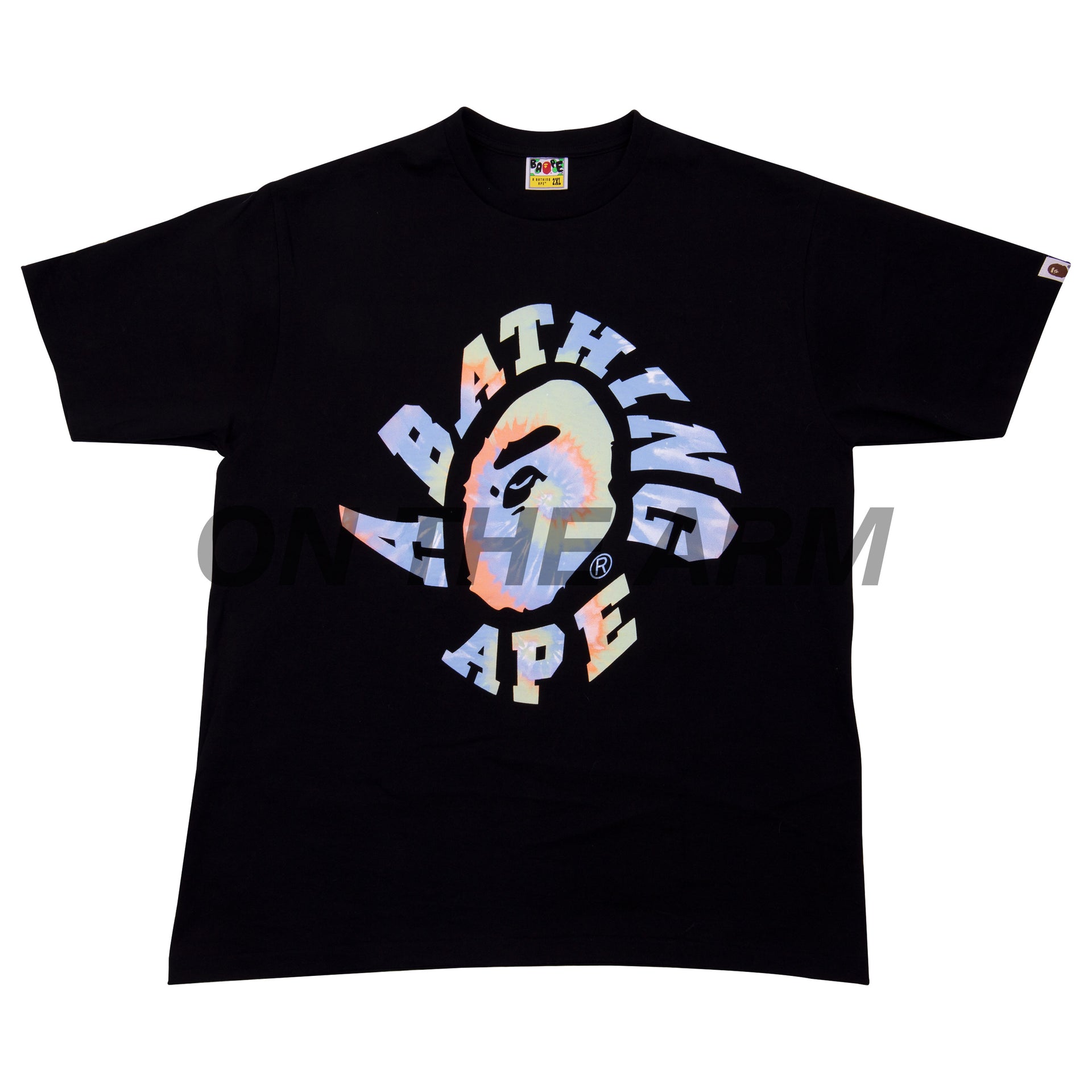 Bape Black Tie Dye College Logo Tee USED