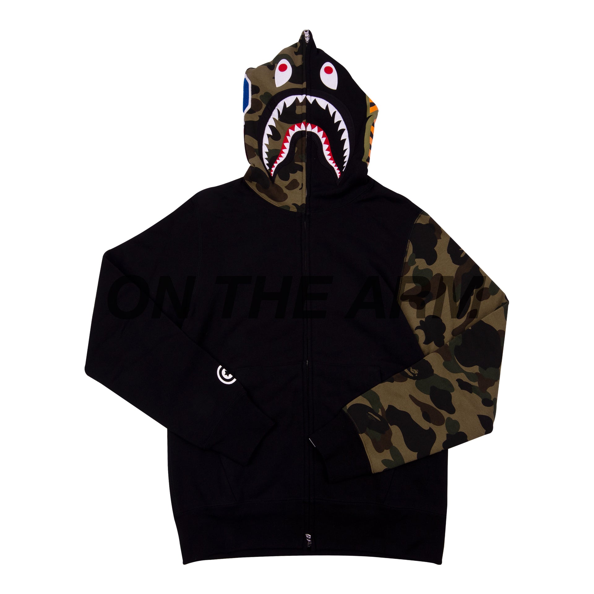 Bape Black/Green First Camo Shark Zip