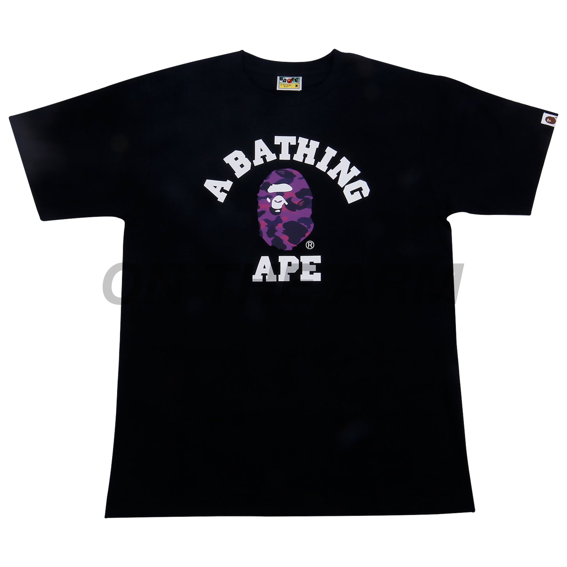Bape Black/Purple Camo College Logo Tee