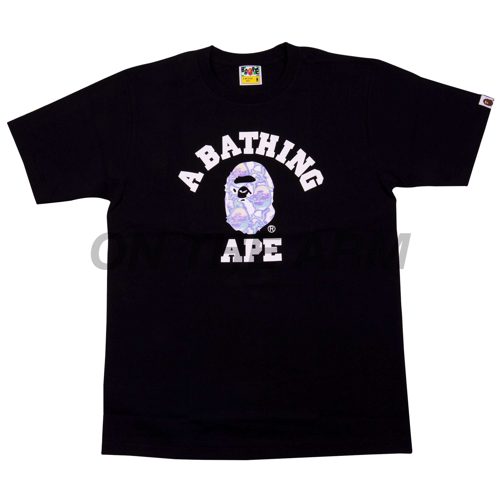 Bape Black/White Lightning College Logo Tee