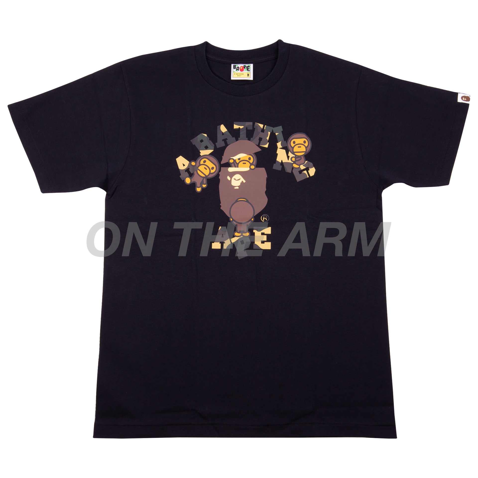 Bape Black/Yellow Camo Milo College Logo Tee