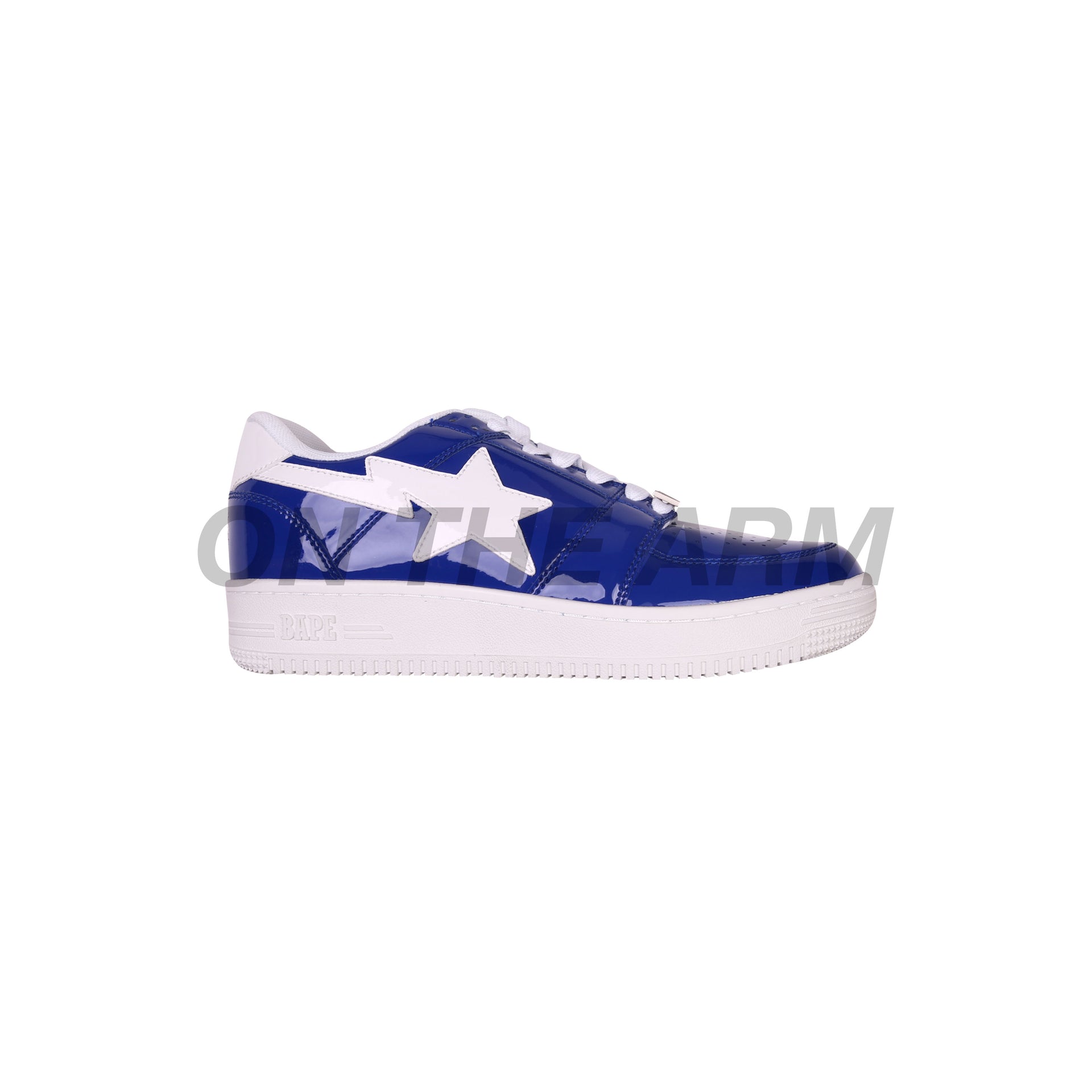 Bape Blue Patent Leather Bapesta