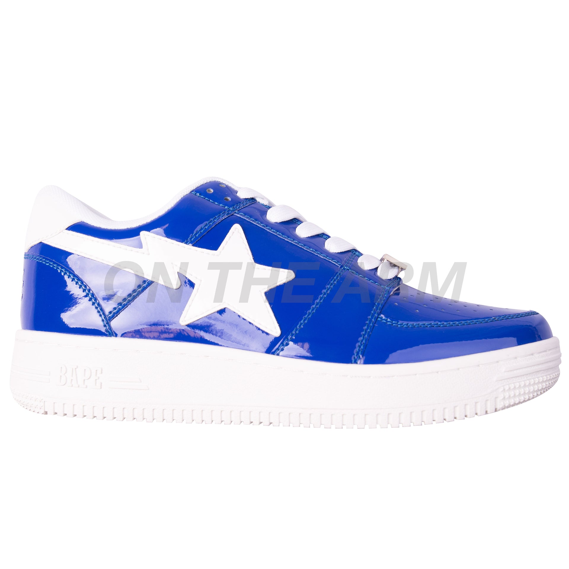 Bape Blue Patent Leather Bapesta