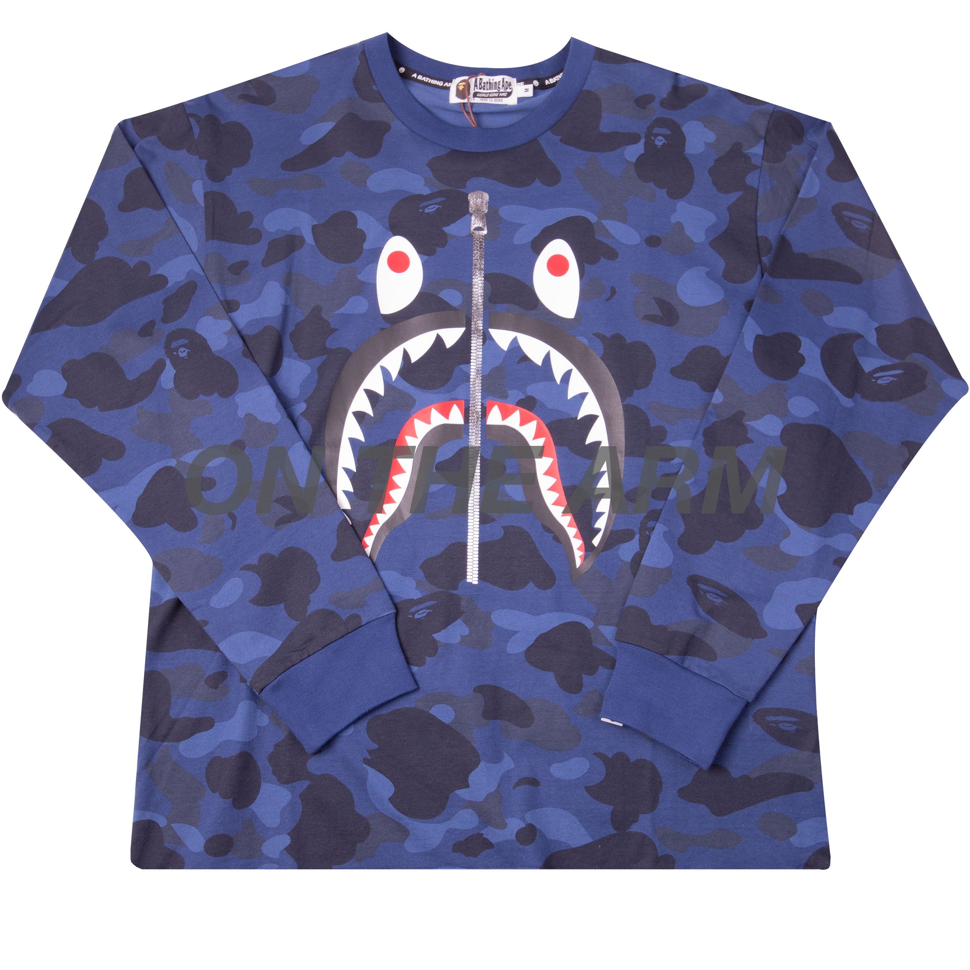Bape Blue First Camo Shark L/S