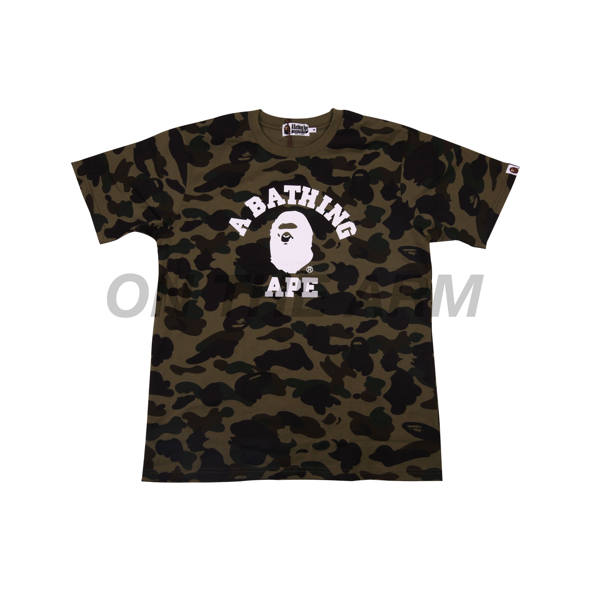 Bape Green Camo College Logo Tee