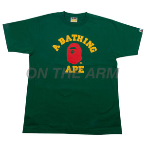 Bape Green Colors College Logo Tee