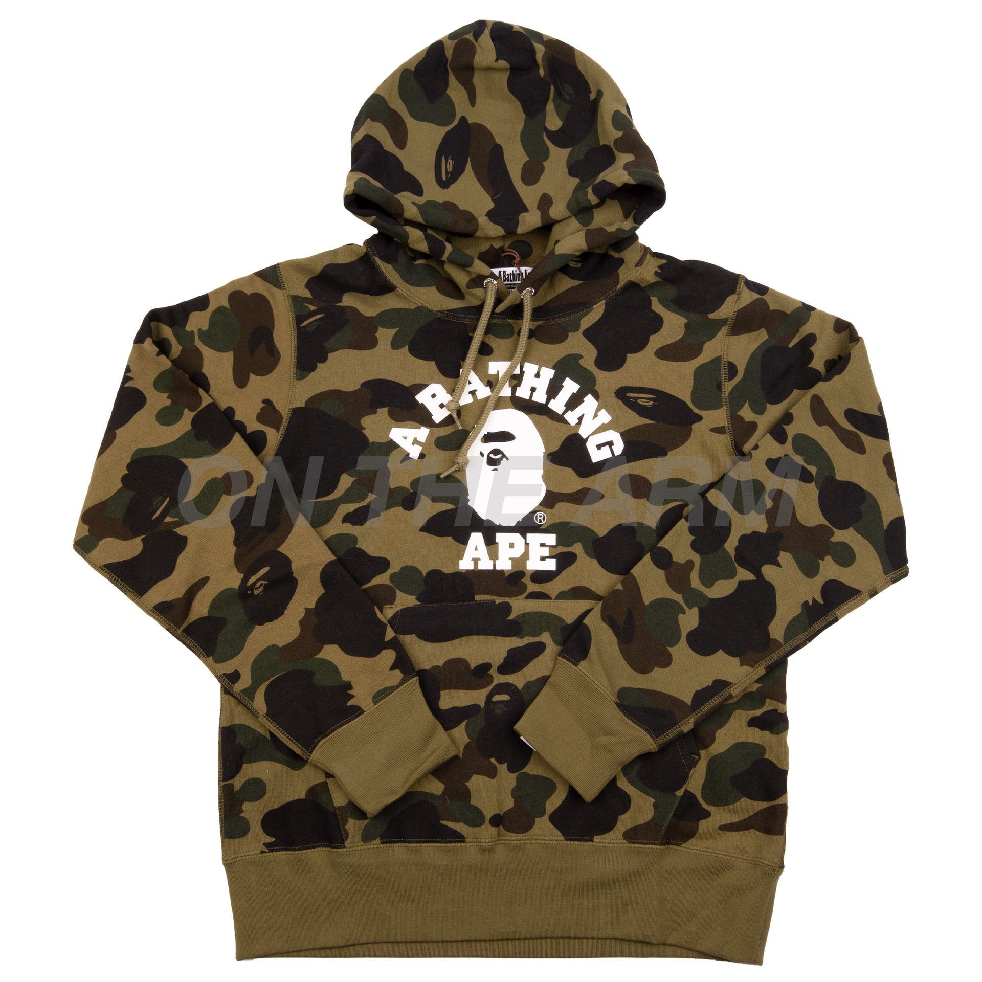 Bape Green First Camo College Logo Hoodie
