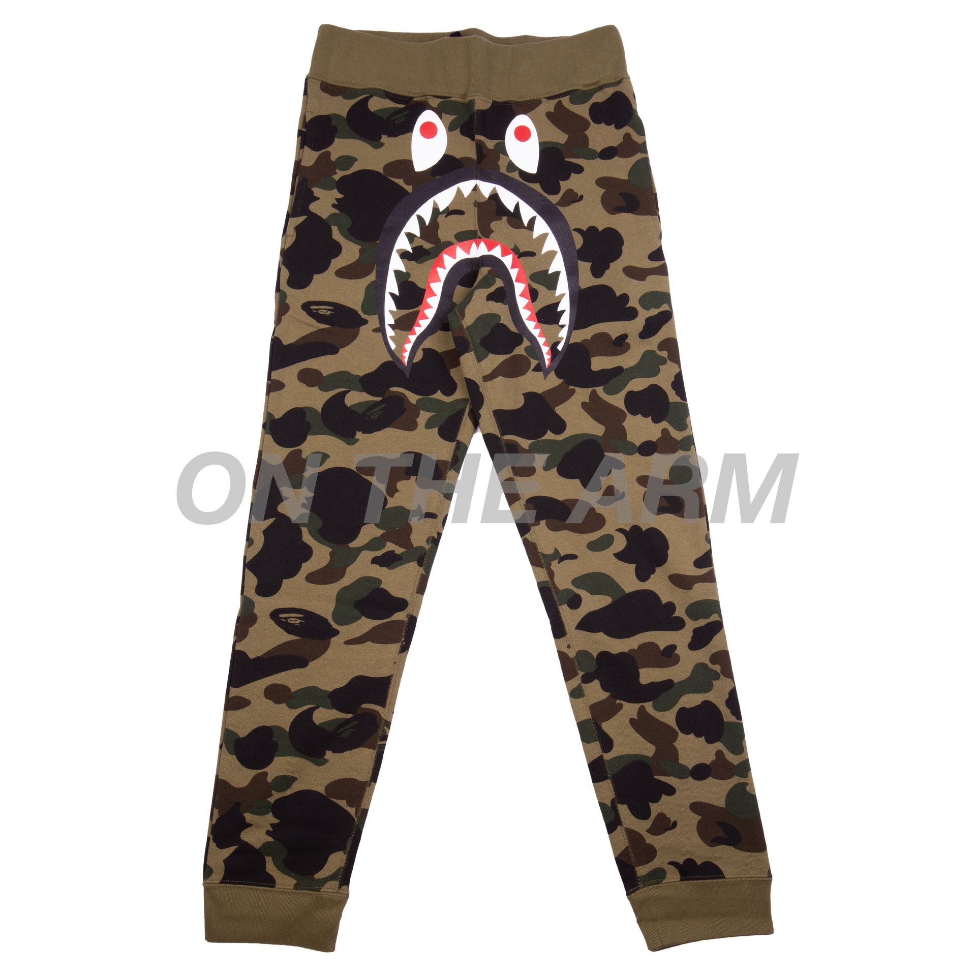 Bape Green First Camo Shark Slim Sweats