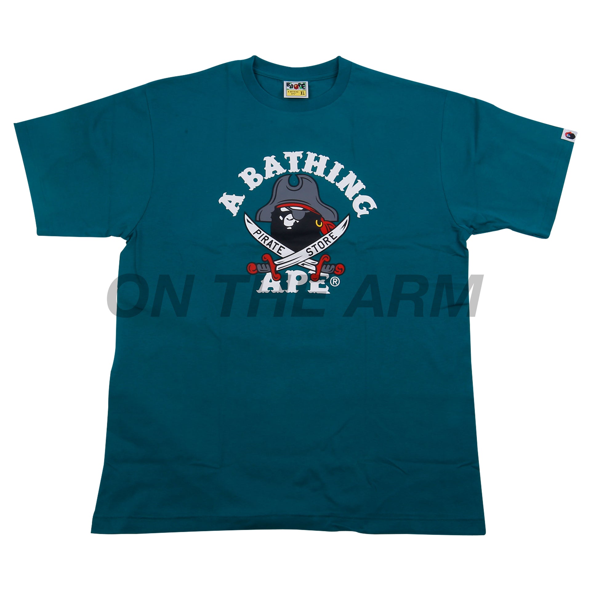 Bape Green Pirate College Logo Tee