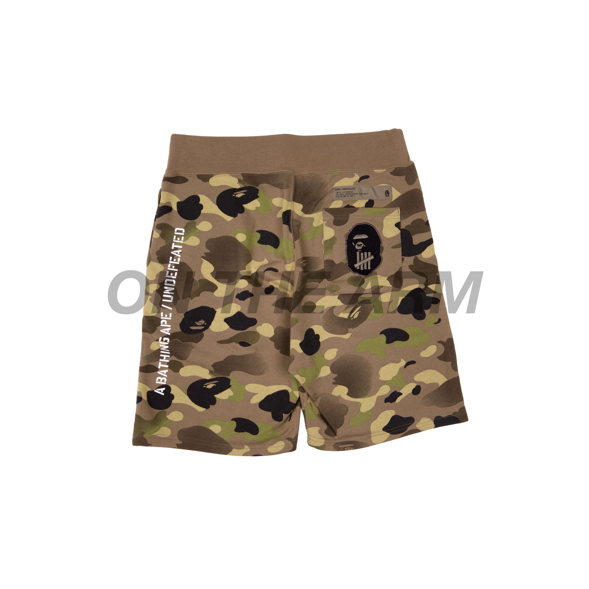 Bape Green Undefeated Camo Shorts