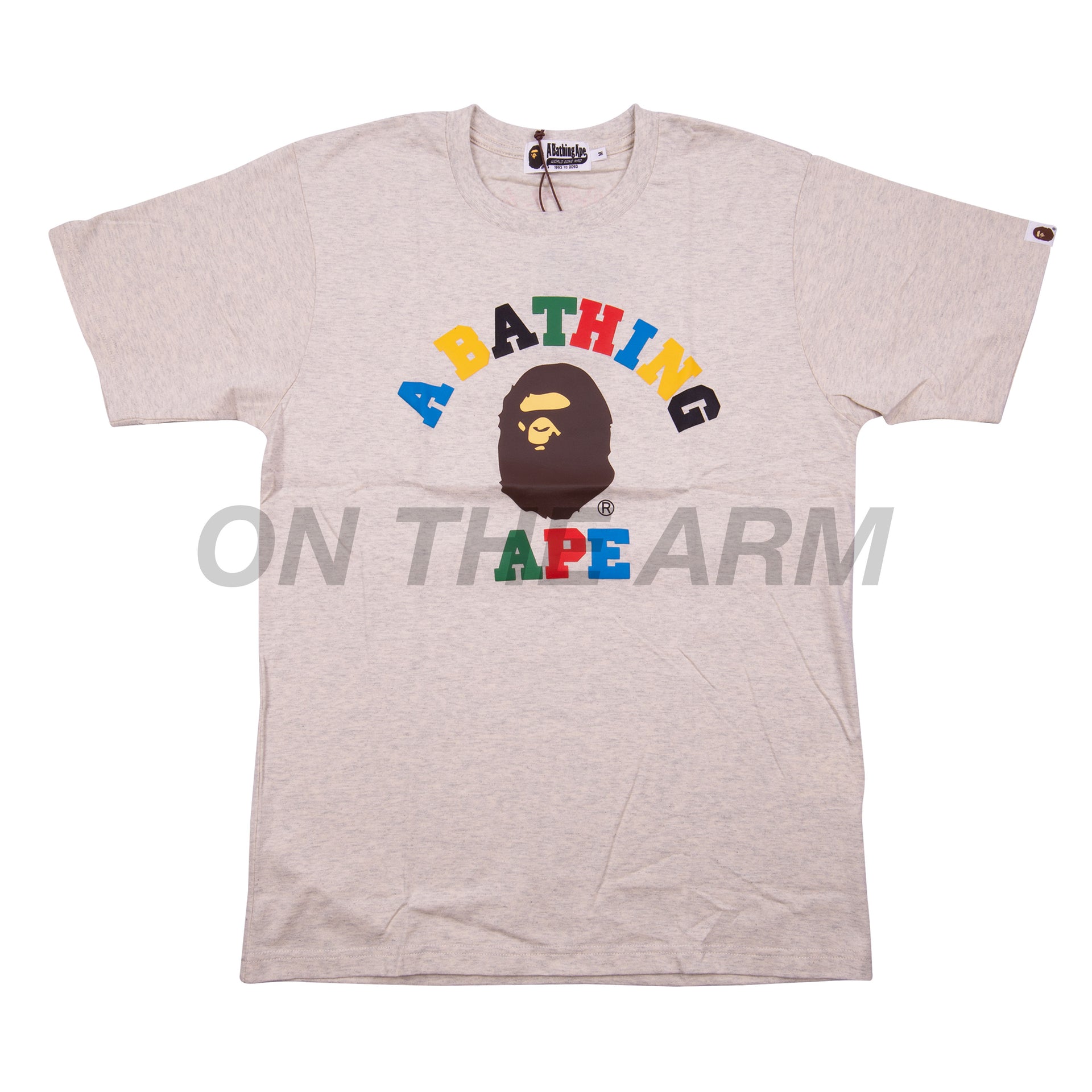 Bape Grey Cut & Sew College Logo Tee