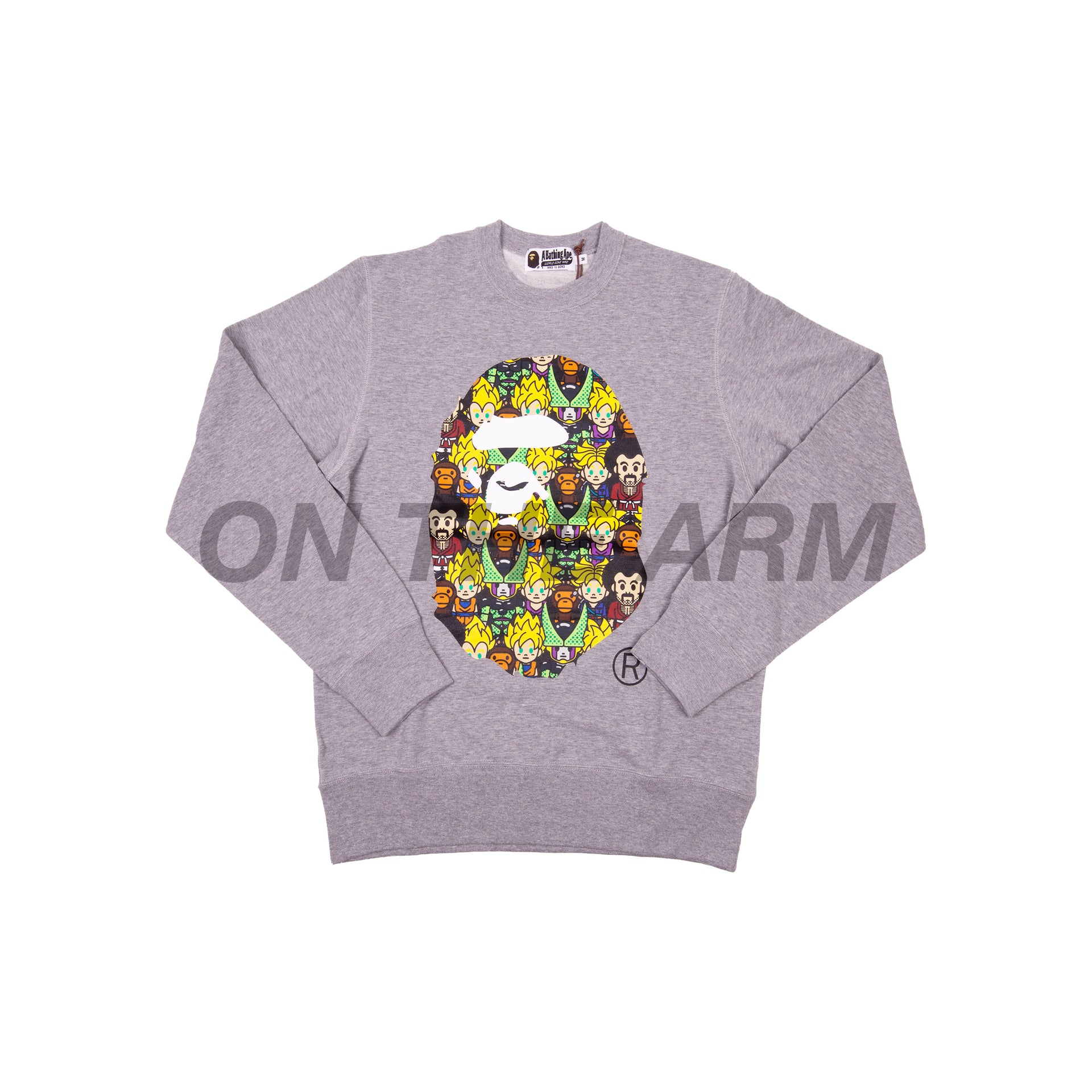 Bape Grey DBZ Cell Games Ape Head Crew
