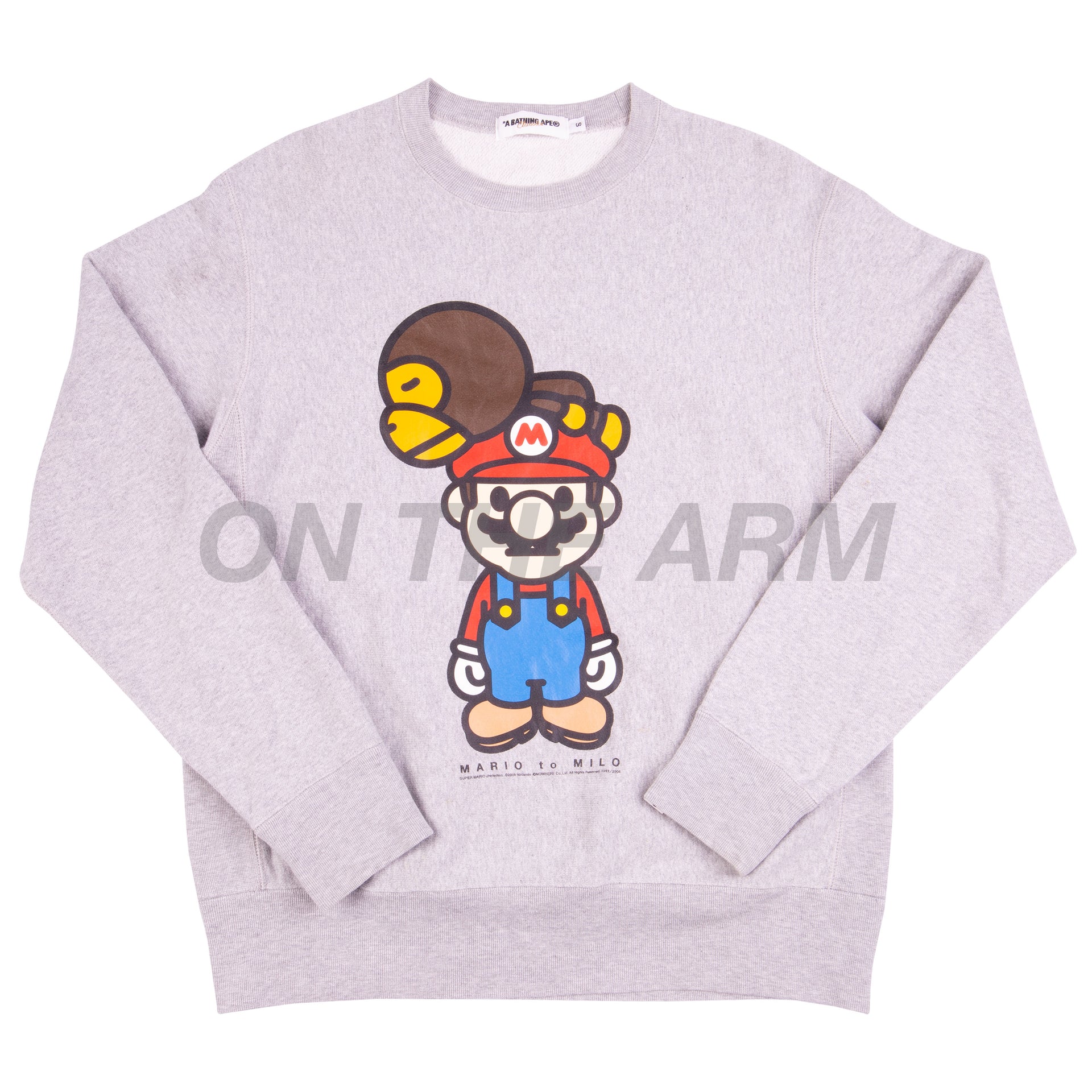 Bape Grey Mario Baby Milo Crew USED