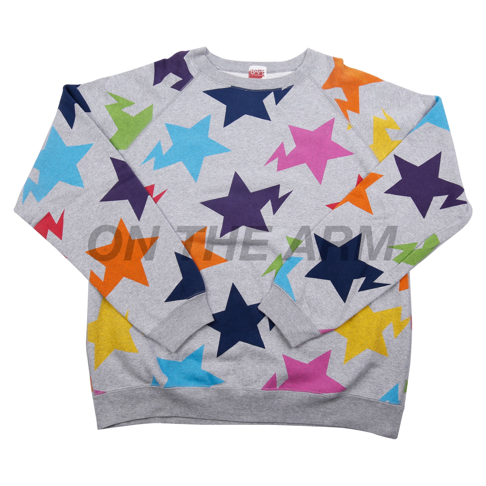 Bape Grey Multi Color Sta Crew USED