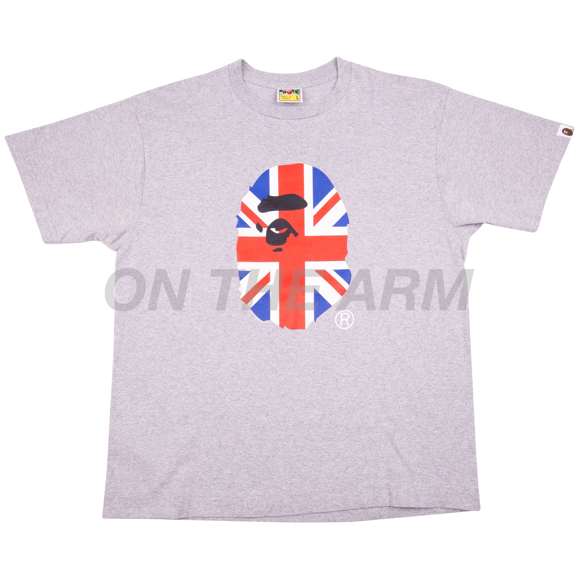 Bape Grey UK Big Ape Head Tee USED