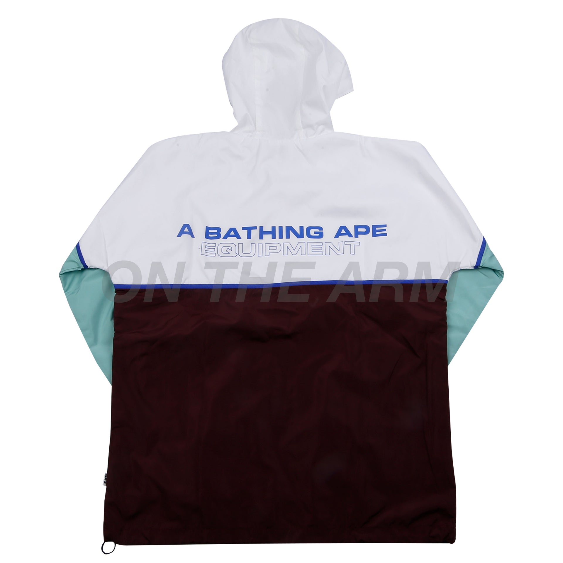 Bape Maroon Color Blocked Hooded Jacket