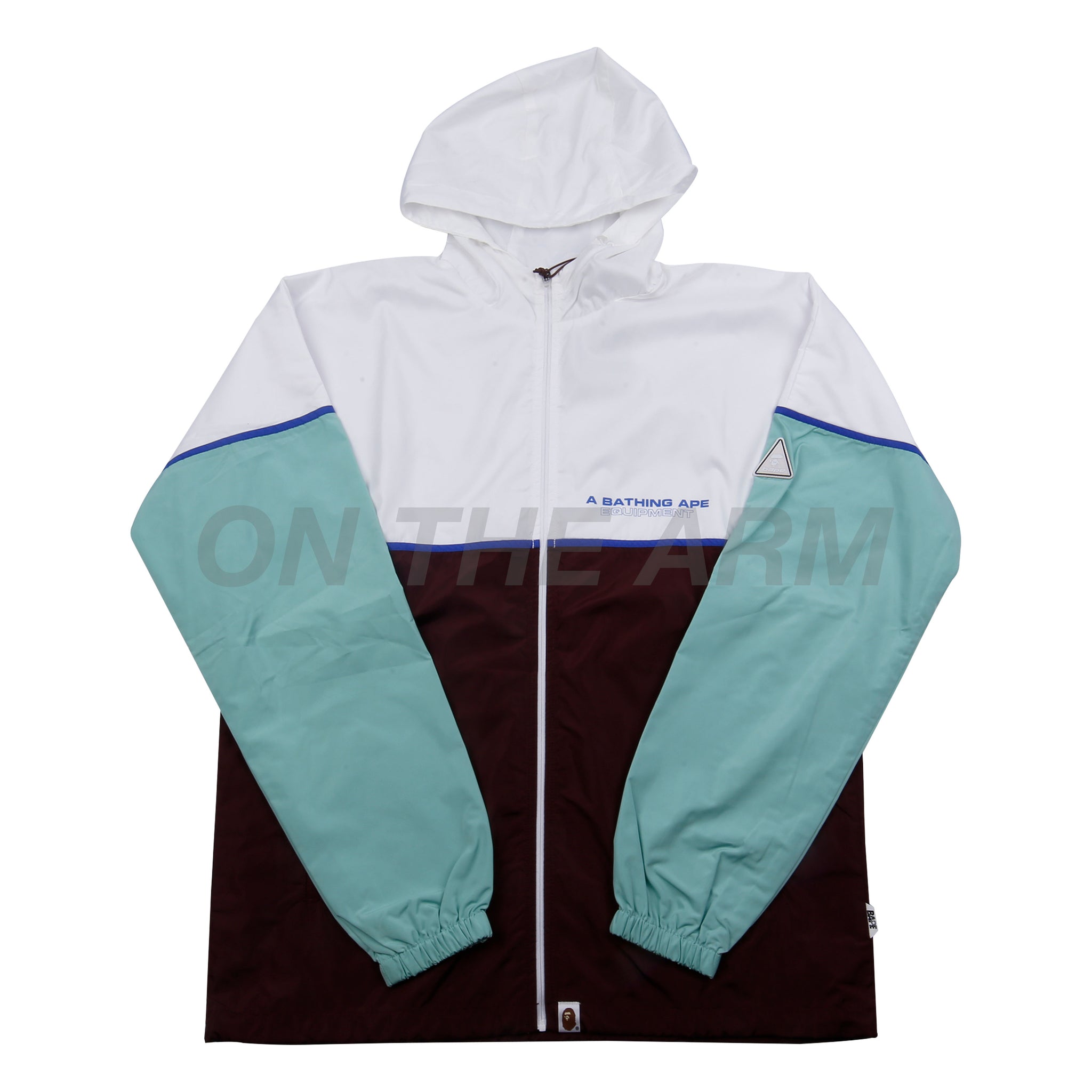 Bape Maroon Color Blocked Hooded Jacket