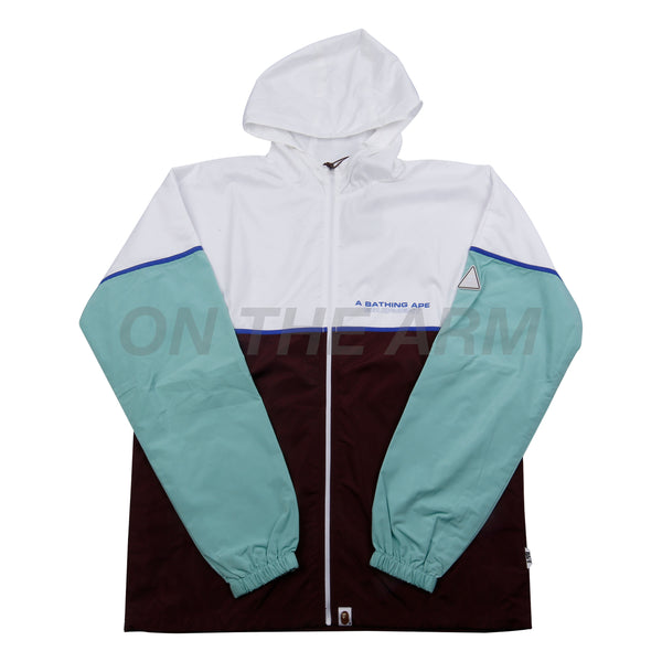 Bape Maroon Color Blocked Hooded Jacket