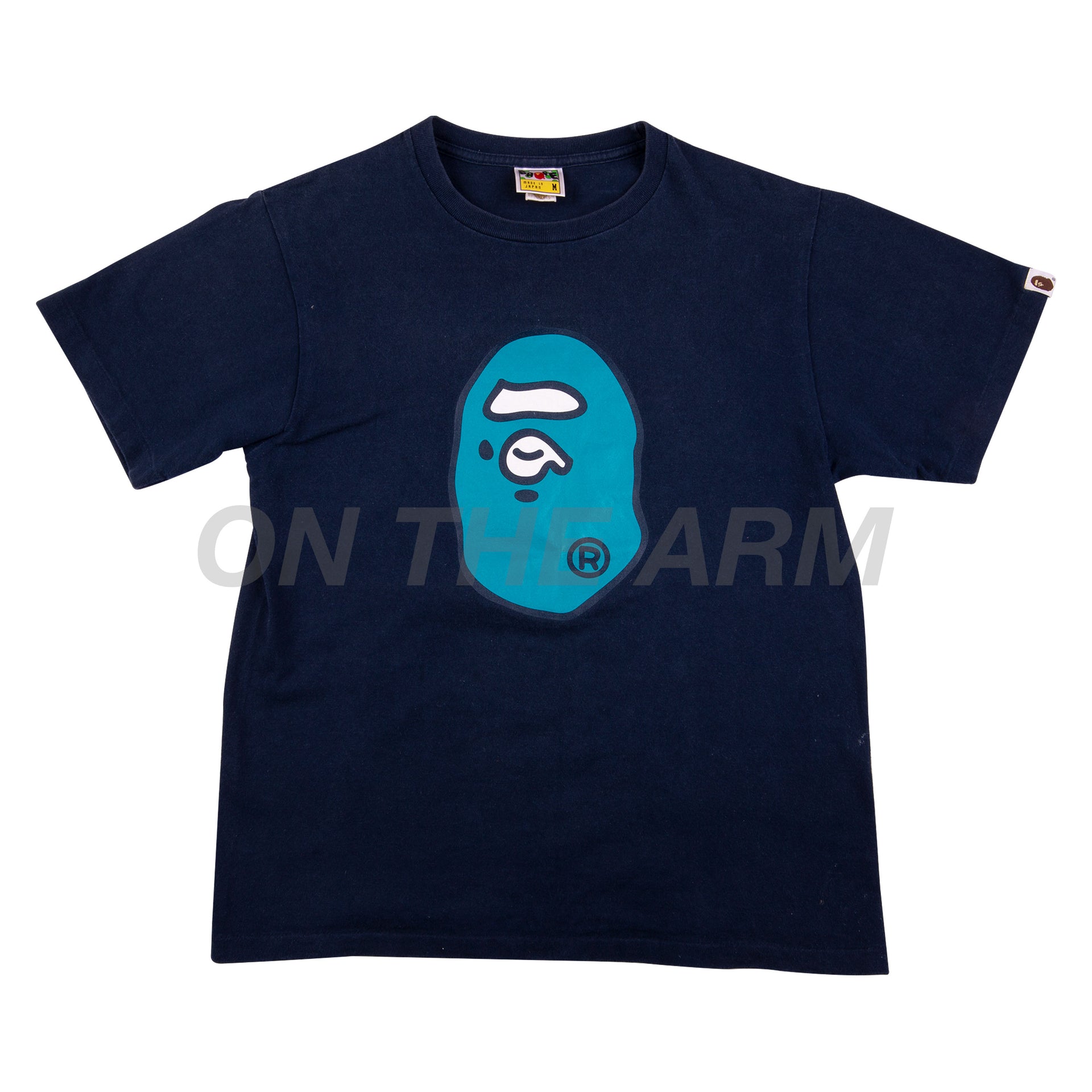 Bape Navy Ape Head Tee USED