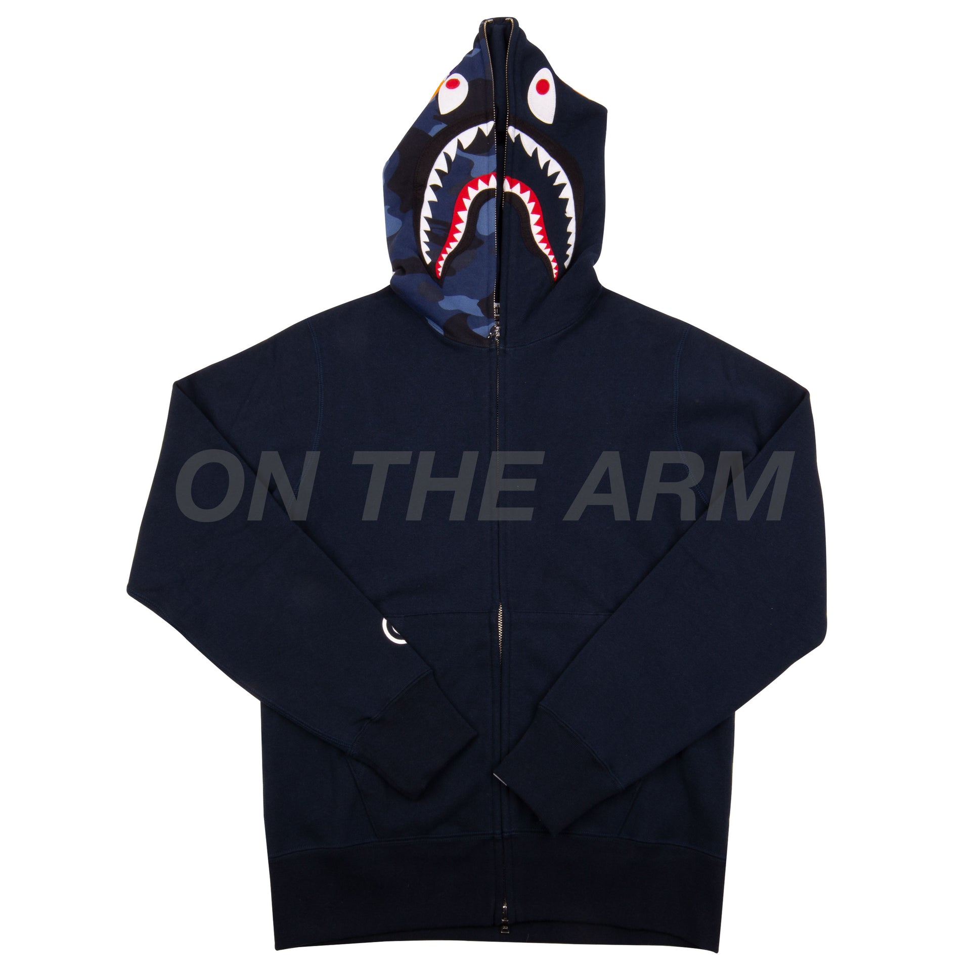 Bape Navy Half Camo Shark Full Zip