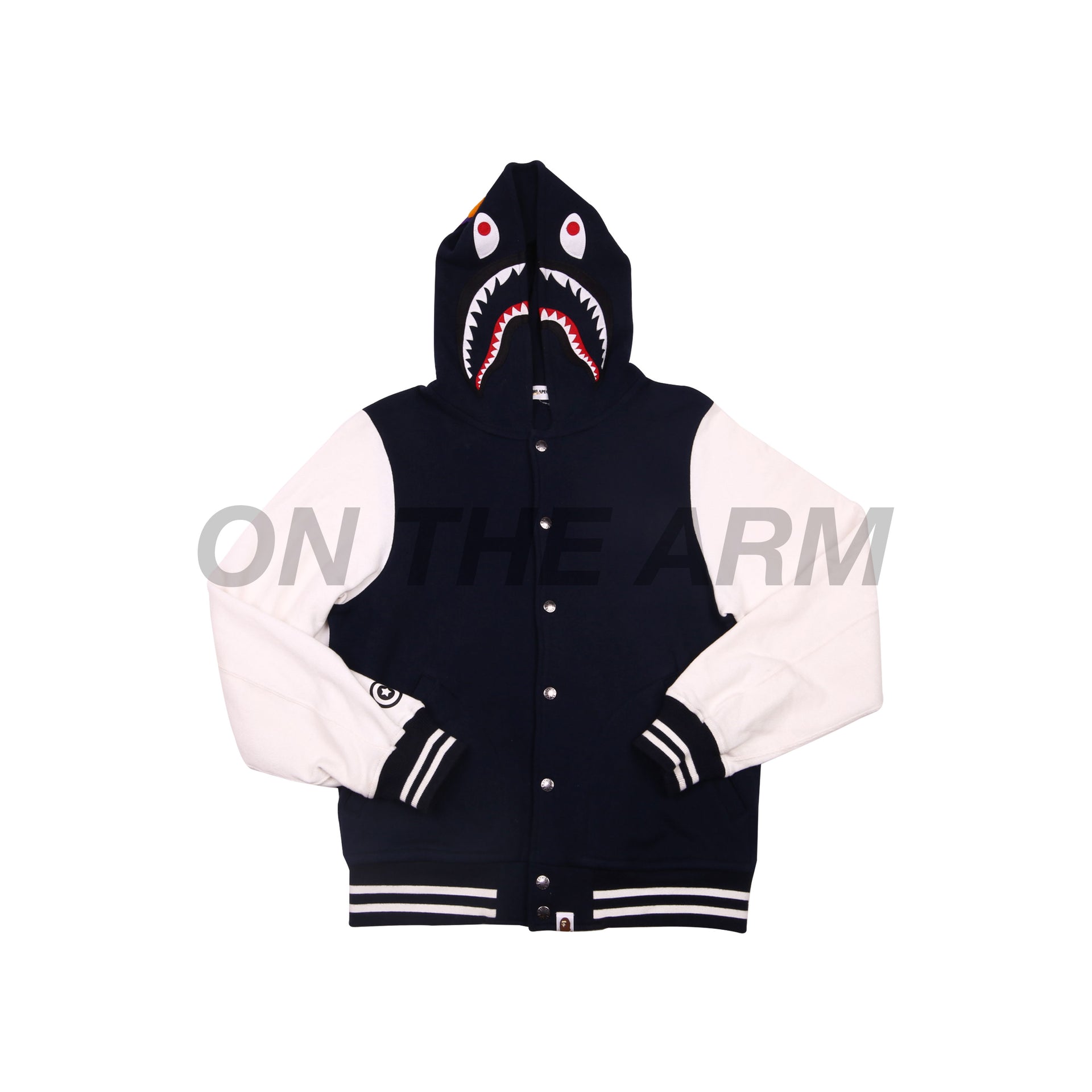 Bape Navy Shark Varisty Hooded Jacket