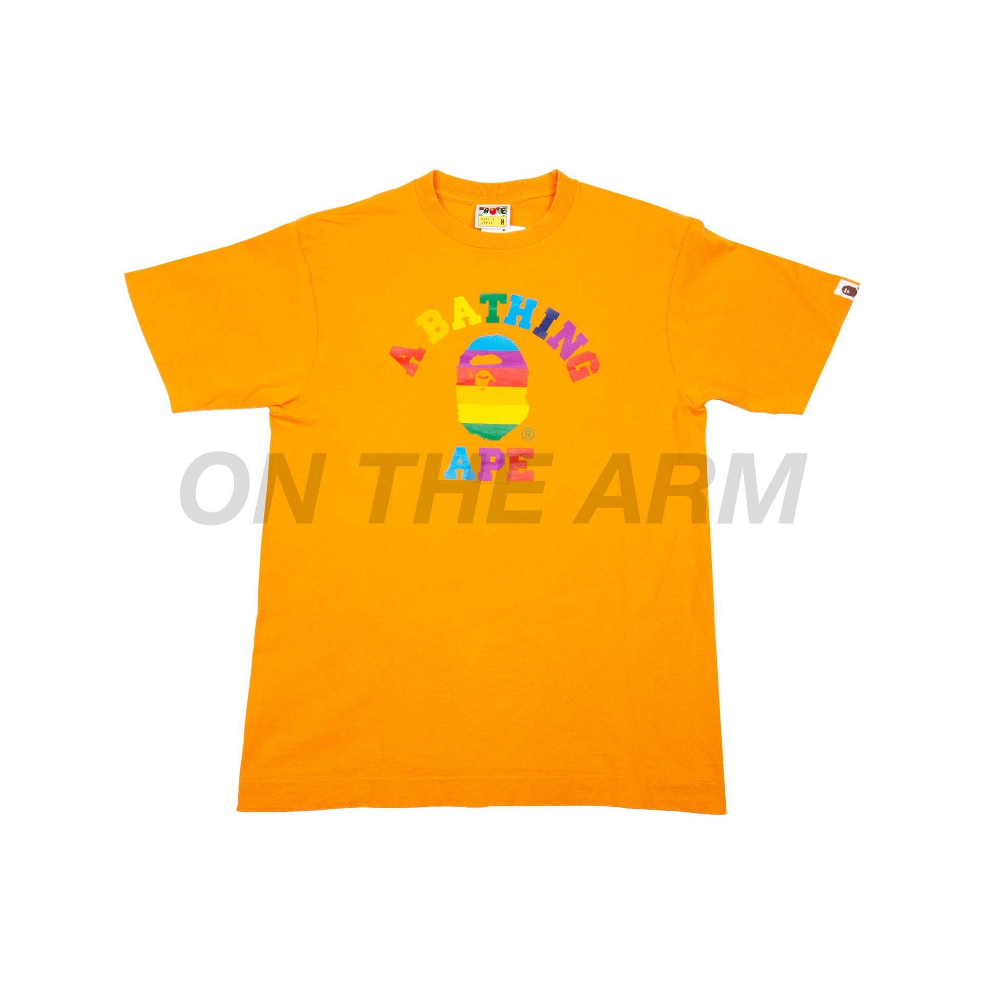 Bape Orange Rainbow College Logo Tee