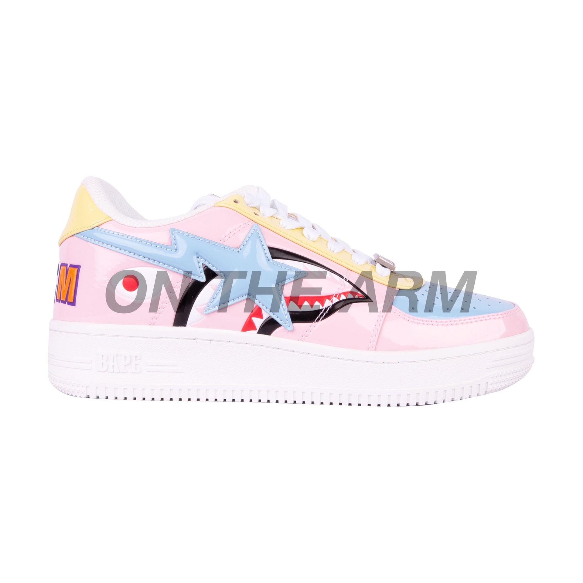 Bape Pink Patent Leather Shark Bapesta