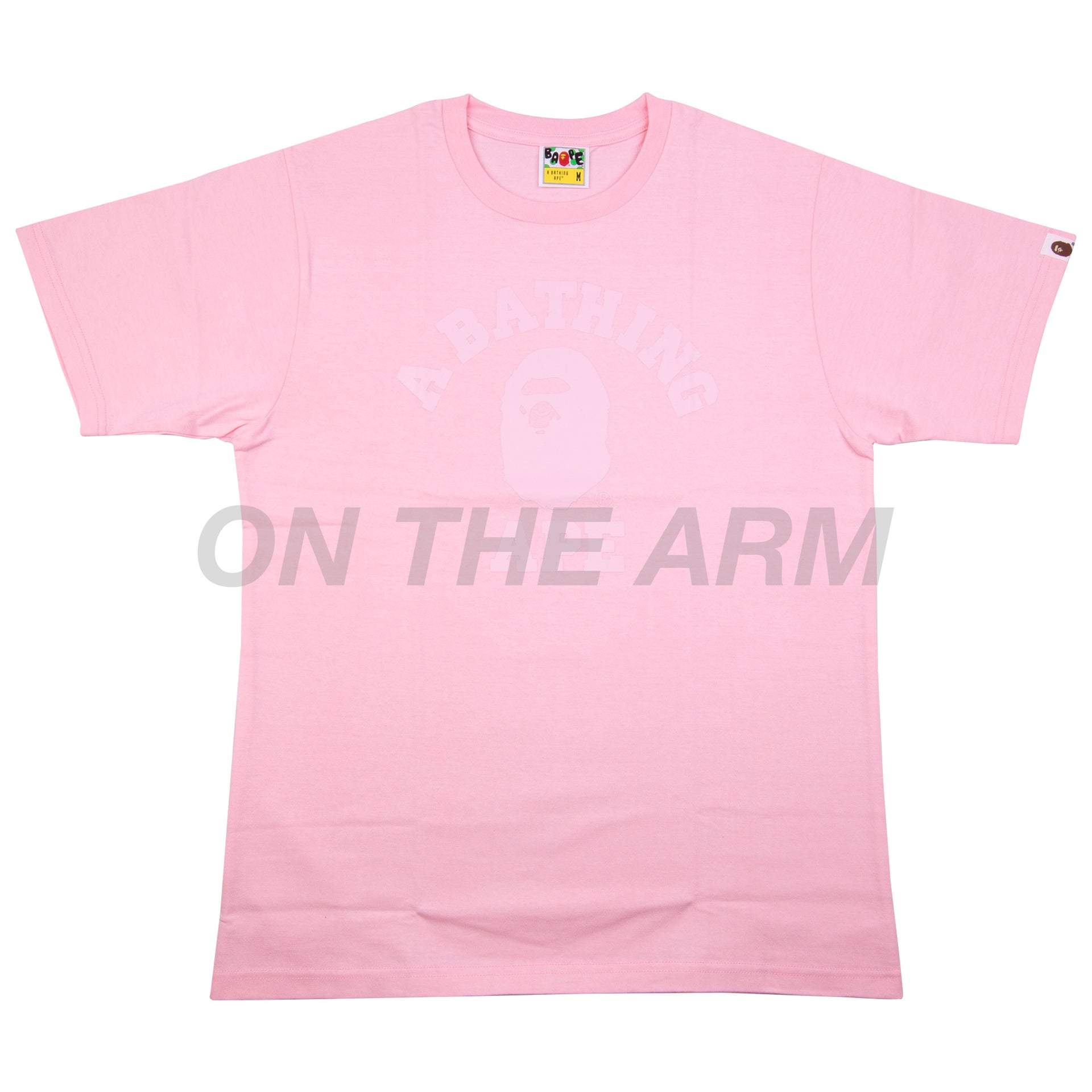 Bape Pink Tonal College Logo Tee
