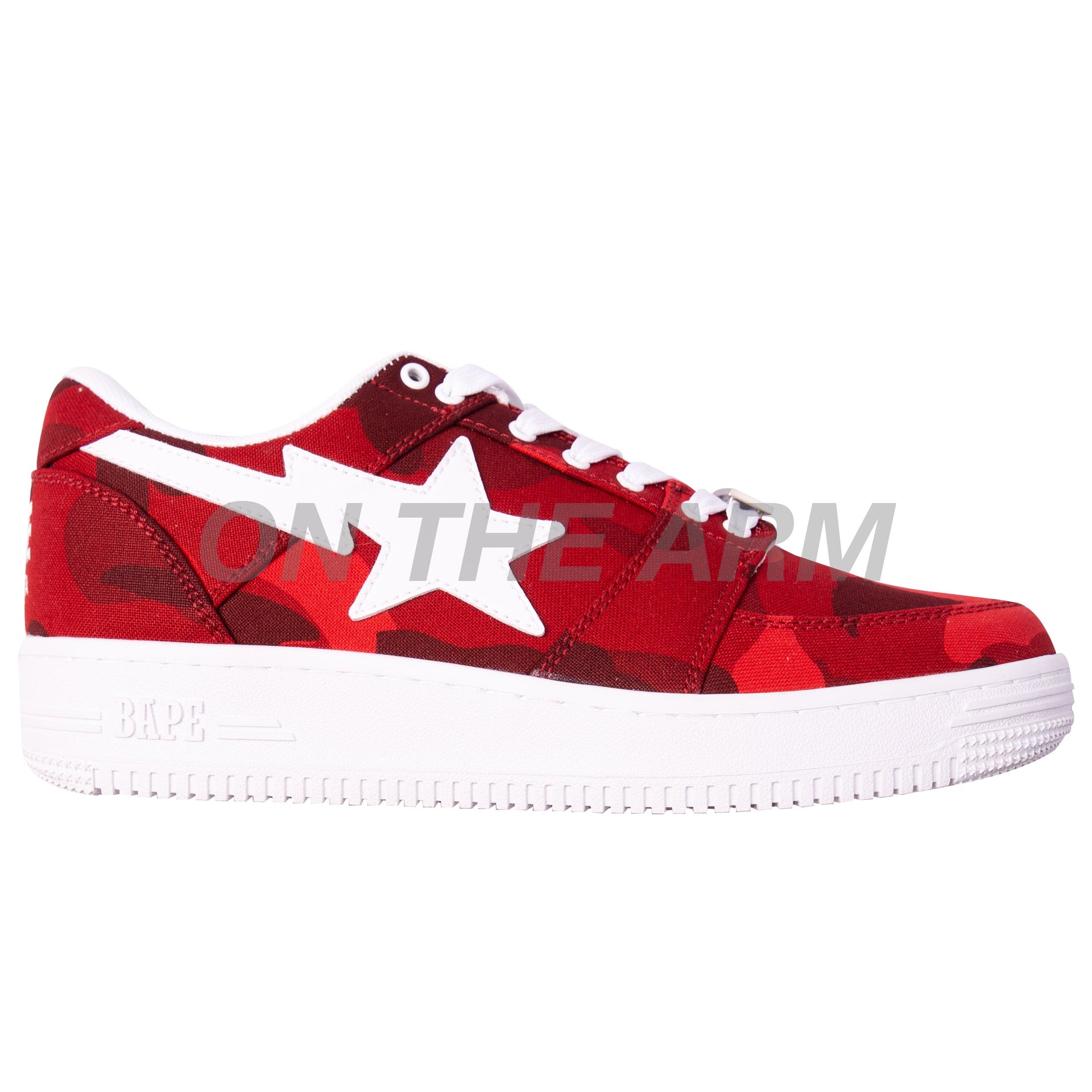 Bape Red Color Camo Bapesta