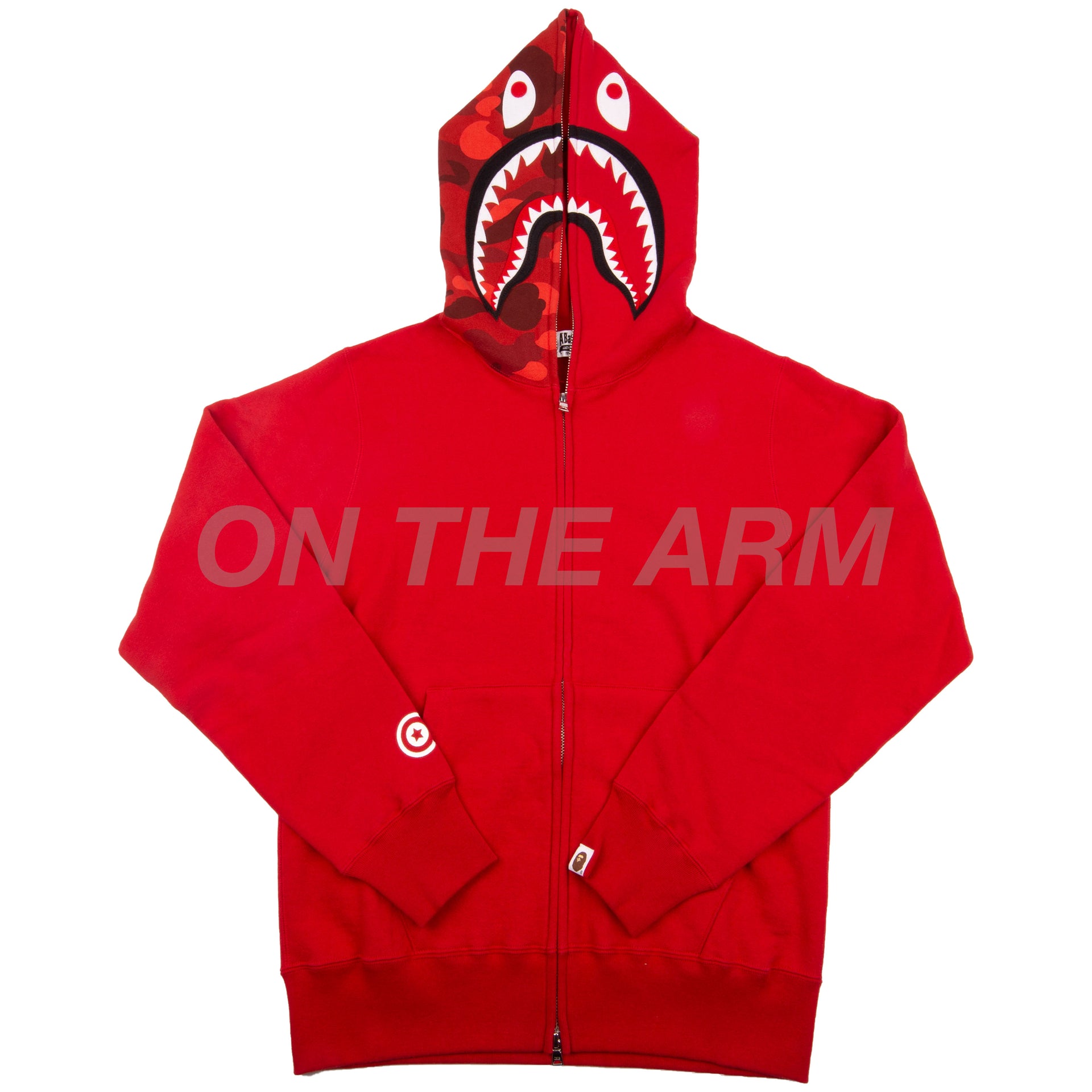 Bape Red Half Camo Shark Full Zip